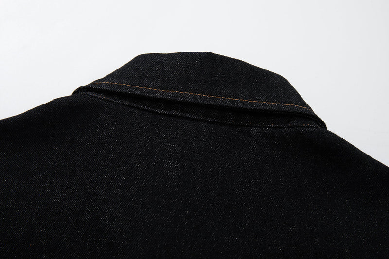 Omirad Curved Seam Denim Jacket | Dark Indigo Cotton