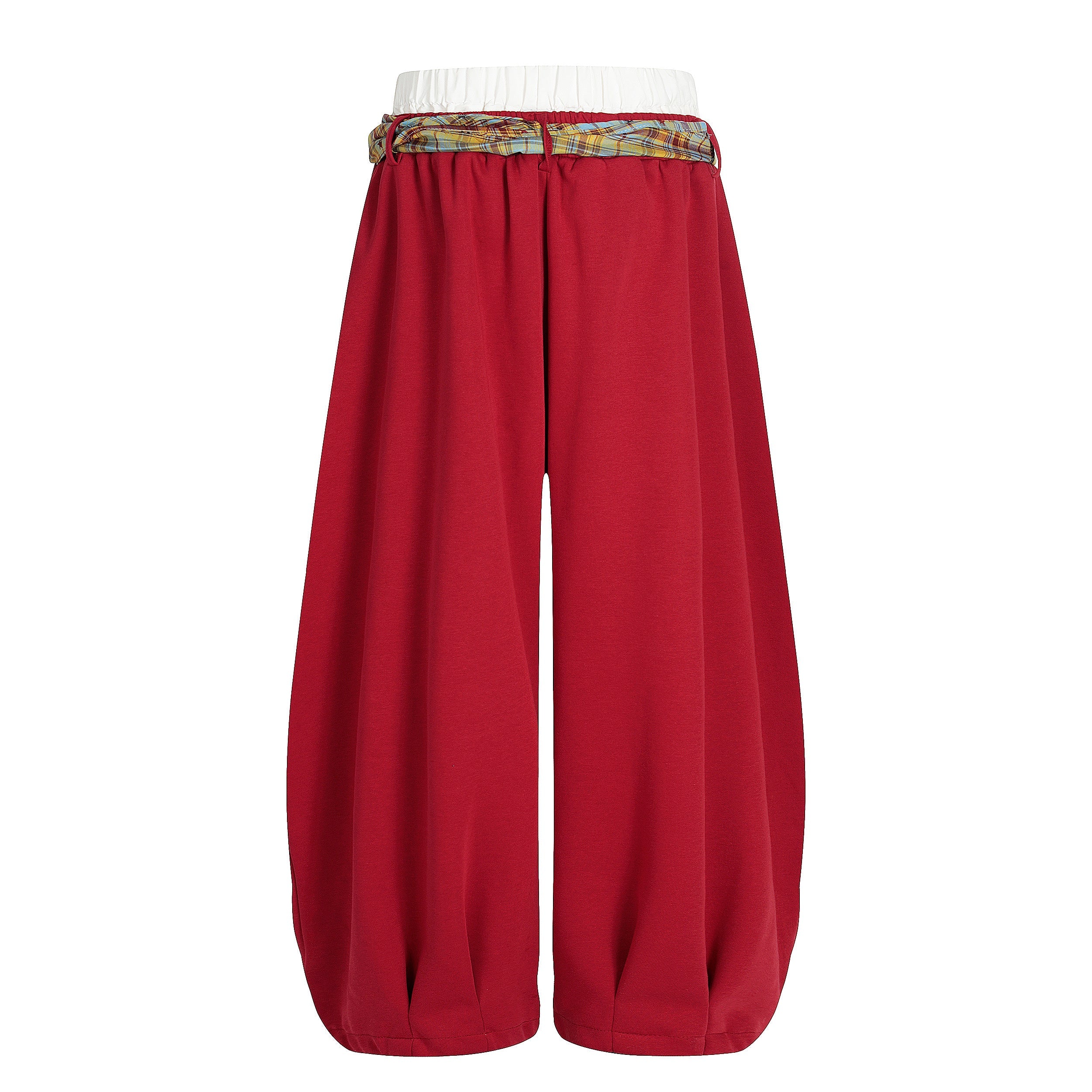 Plaid Drape Stacked Pants | Avant-Garde Streetwear