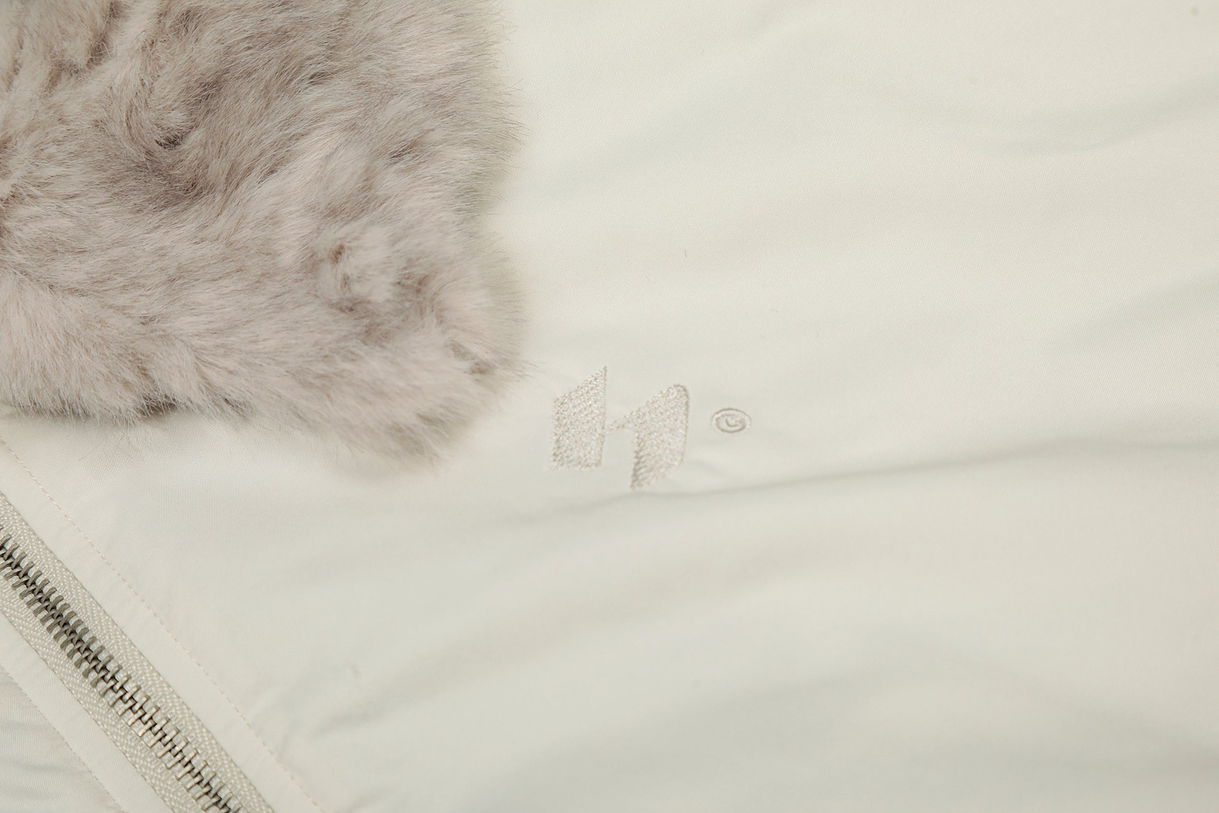 Faux Fur Collar Bomber Jacket | Off-White & Black