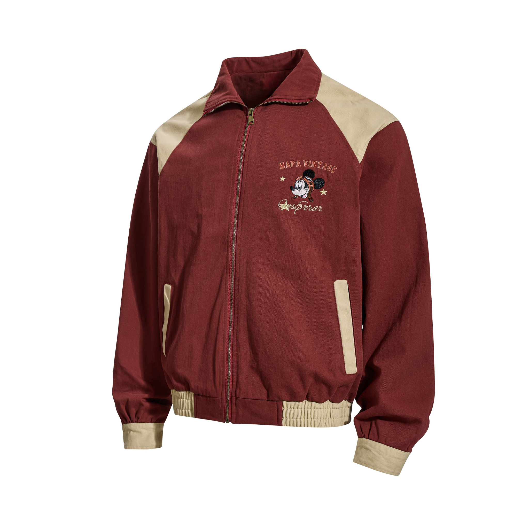 Mafa Vintage Raglan Bomber Jacket | Retro Mickey Embroidery