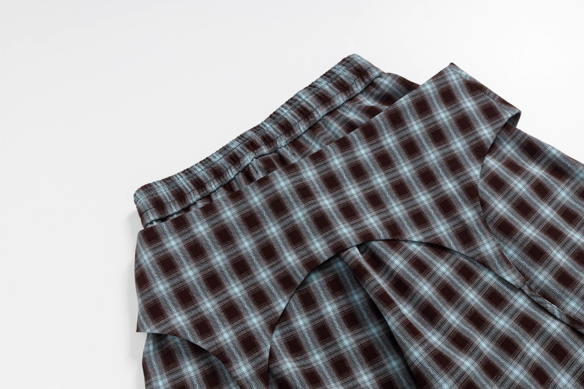 Trey Leonard Plaid Overlay Wide-Leg Pants | SEAKOFF