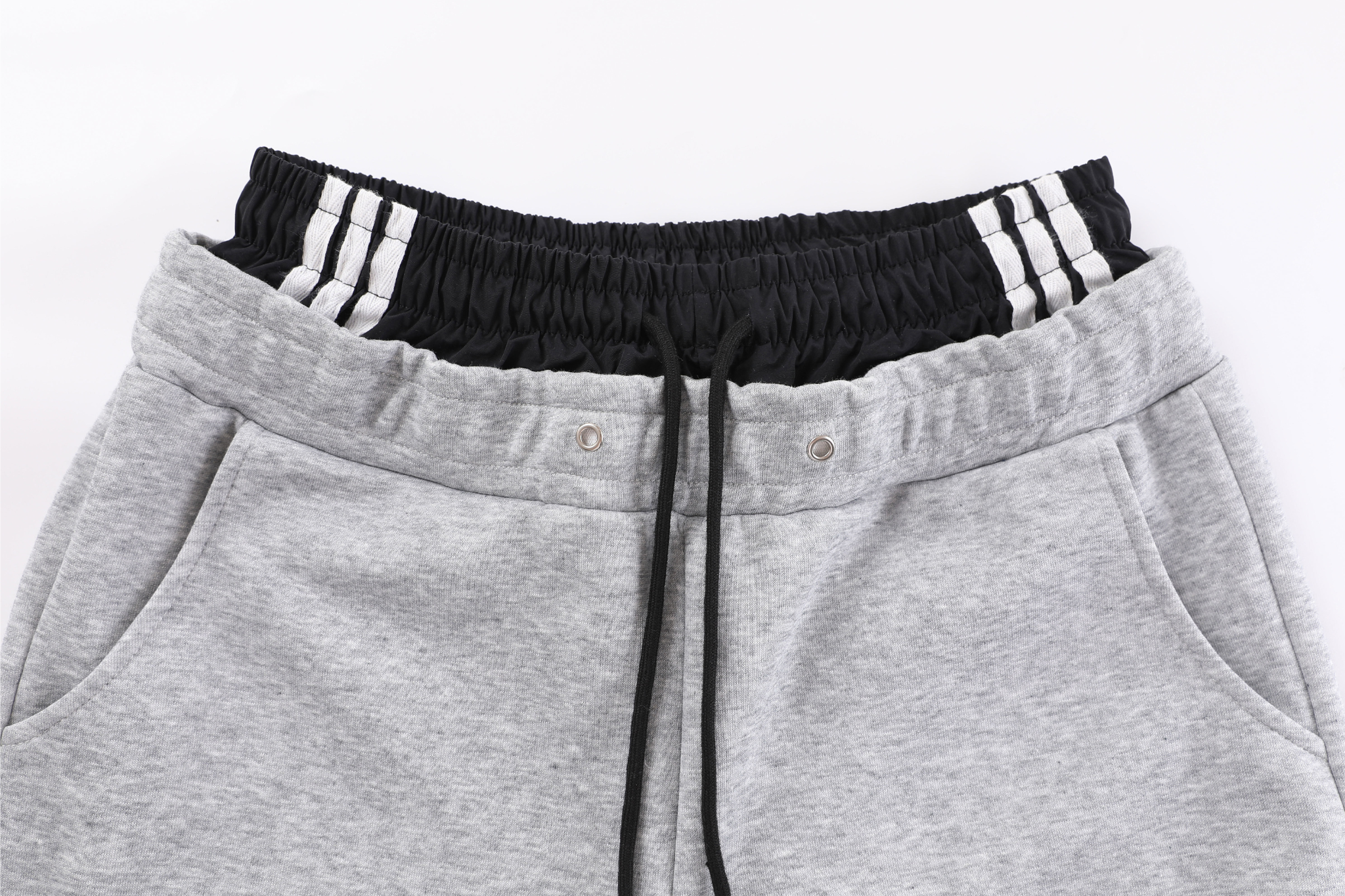 Double-Waist Stripe Wide-Leg Sweatpants | Oversized Streetwear