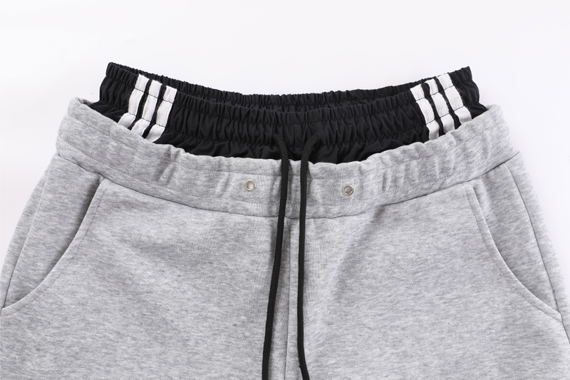 Double-Waist Stripe Wide-Leg Sweatpants | Oversized Streetwear
