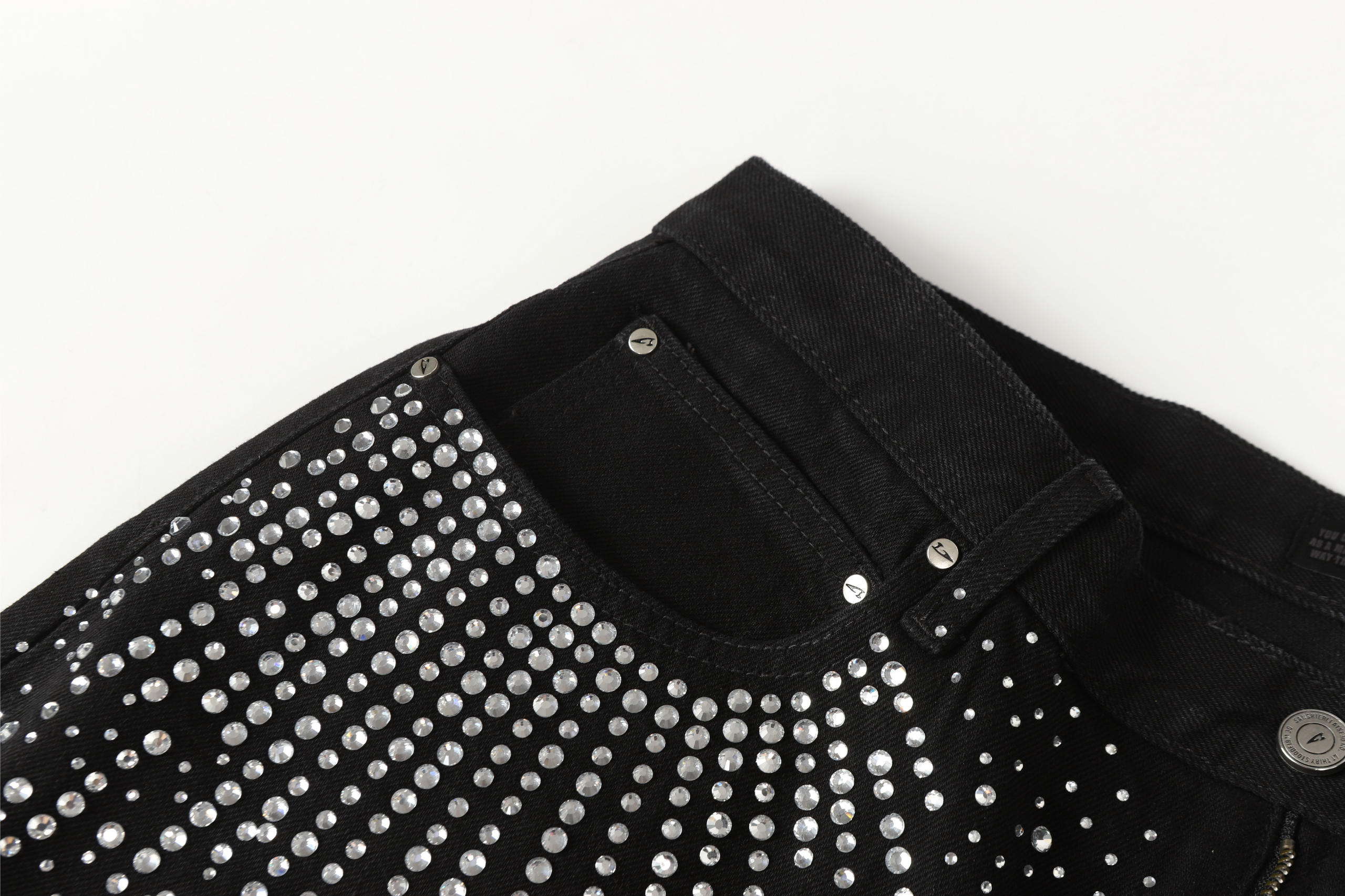 Rhinestone Galaxy Wide-Leg Jeans | All-Over Crystal Denim