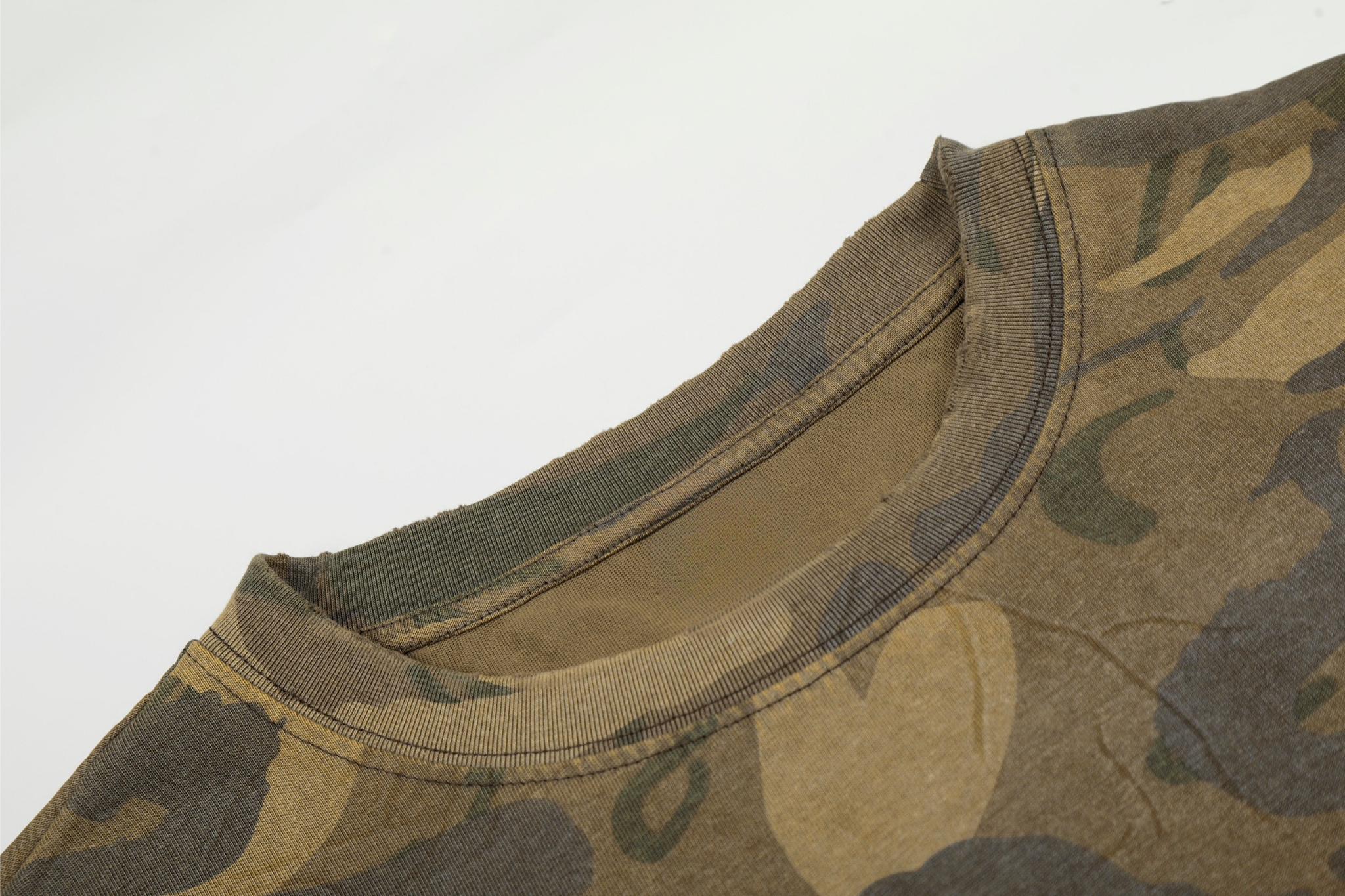 Camo Long Sleeve Tee | Faded Number Graphic Military Streetwear