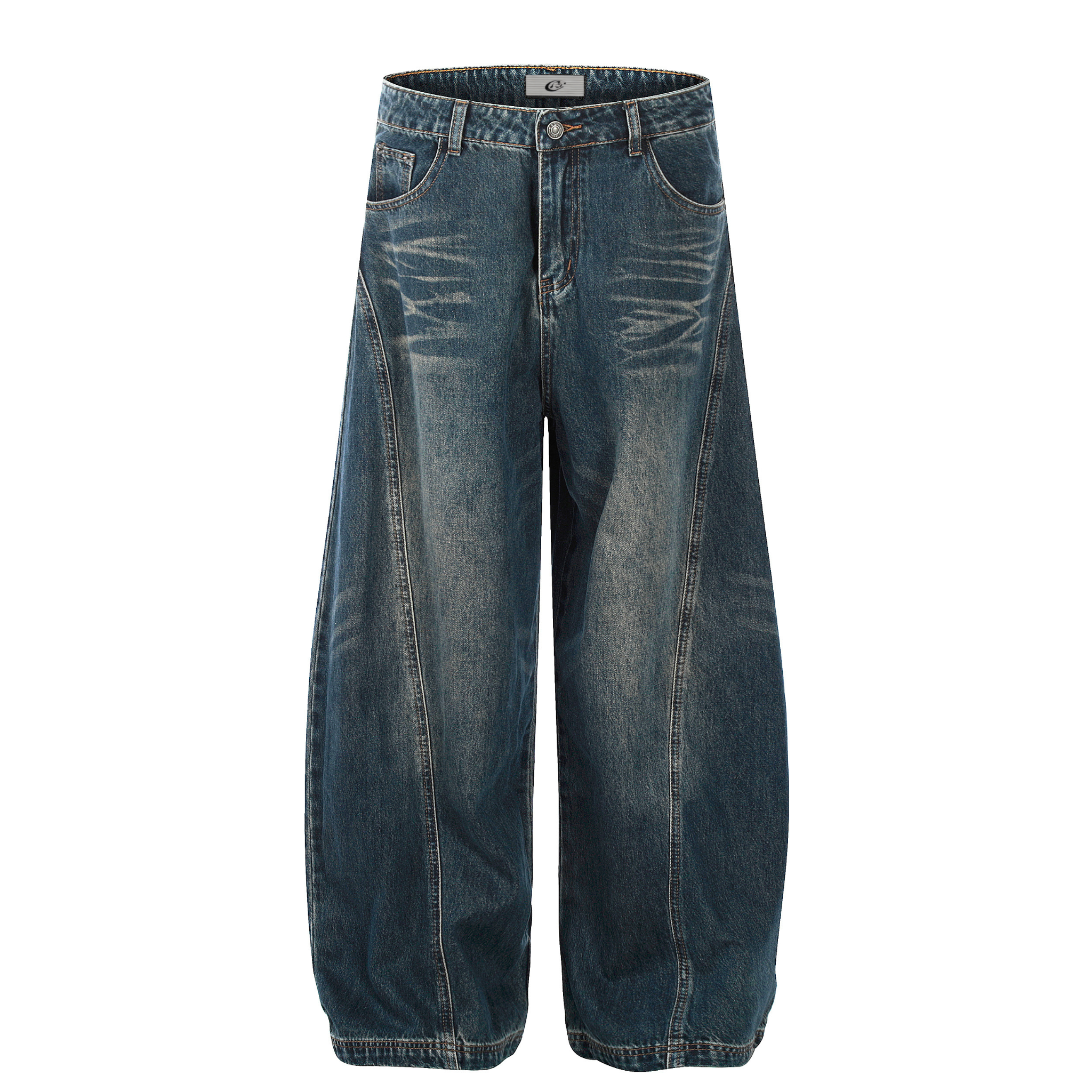 Omirad Vintage Wash Balloon Denim Jeans | Wide Leg Streetwear