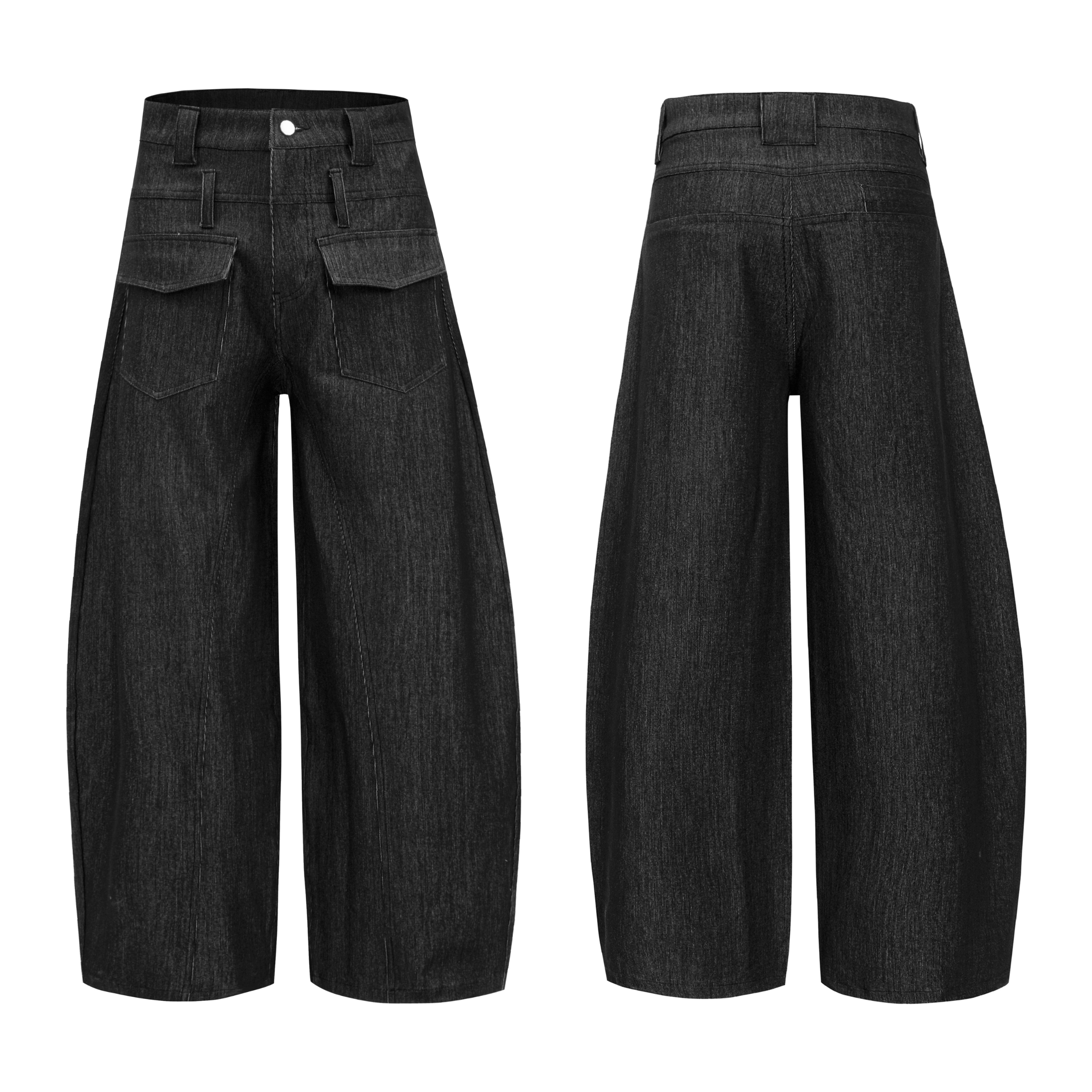 Omirad Utility Wide-Leg Denim Pants | Structured Streetwear