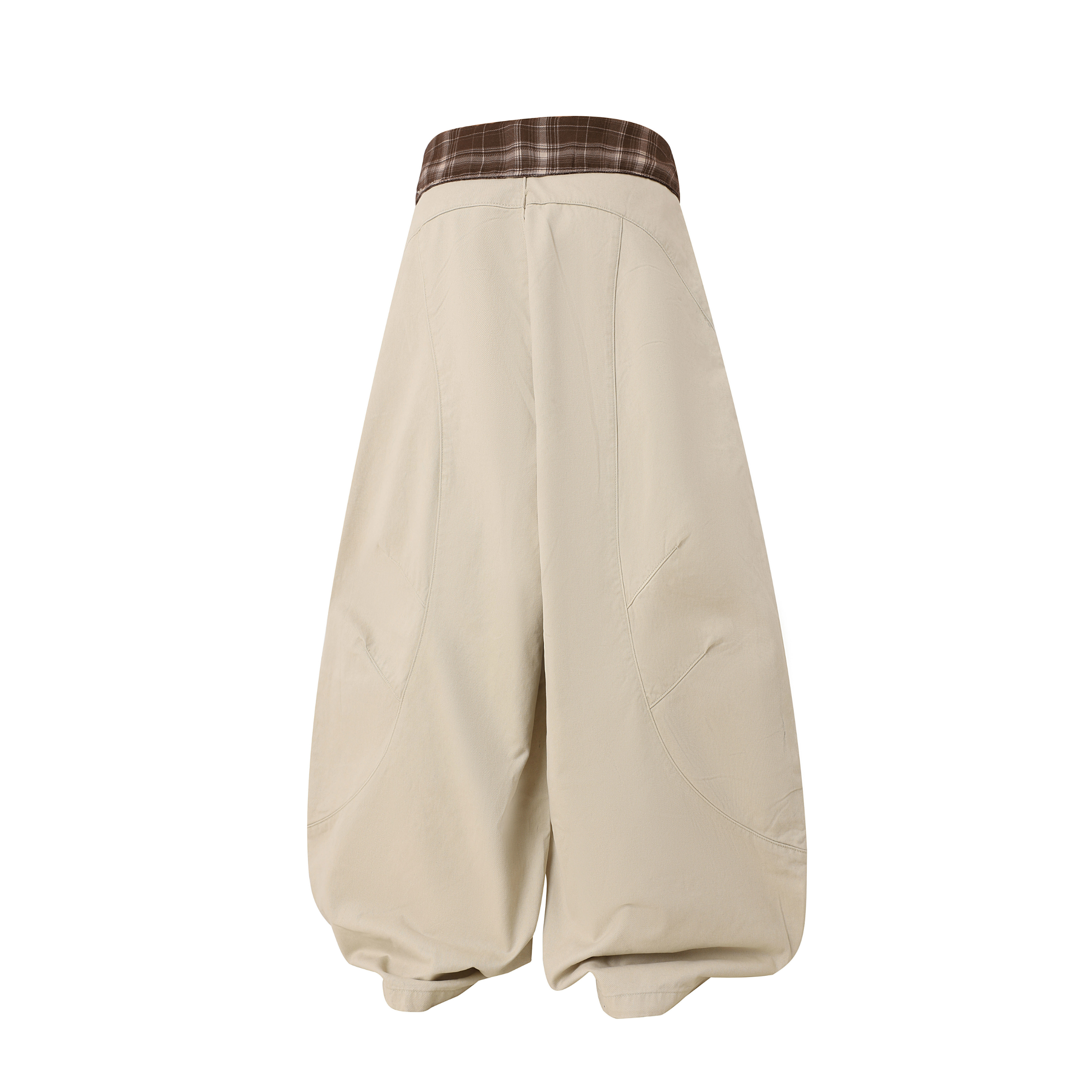 Scarf-Waist Barrel Pants | Wide-Leg Cotton Trousers