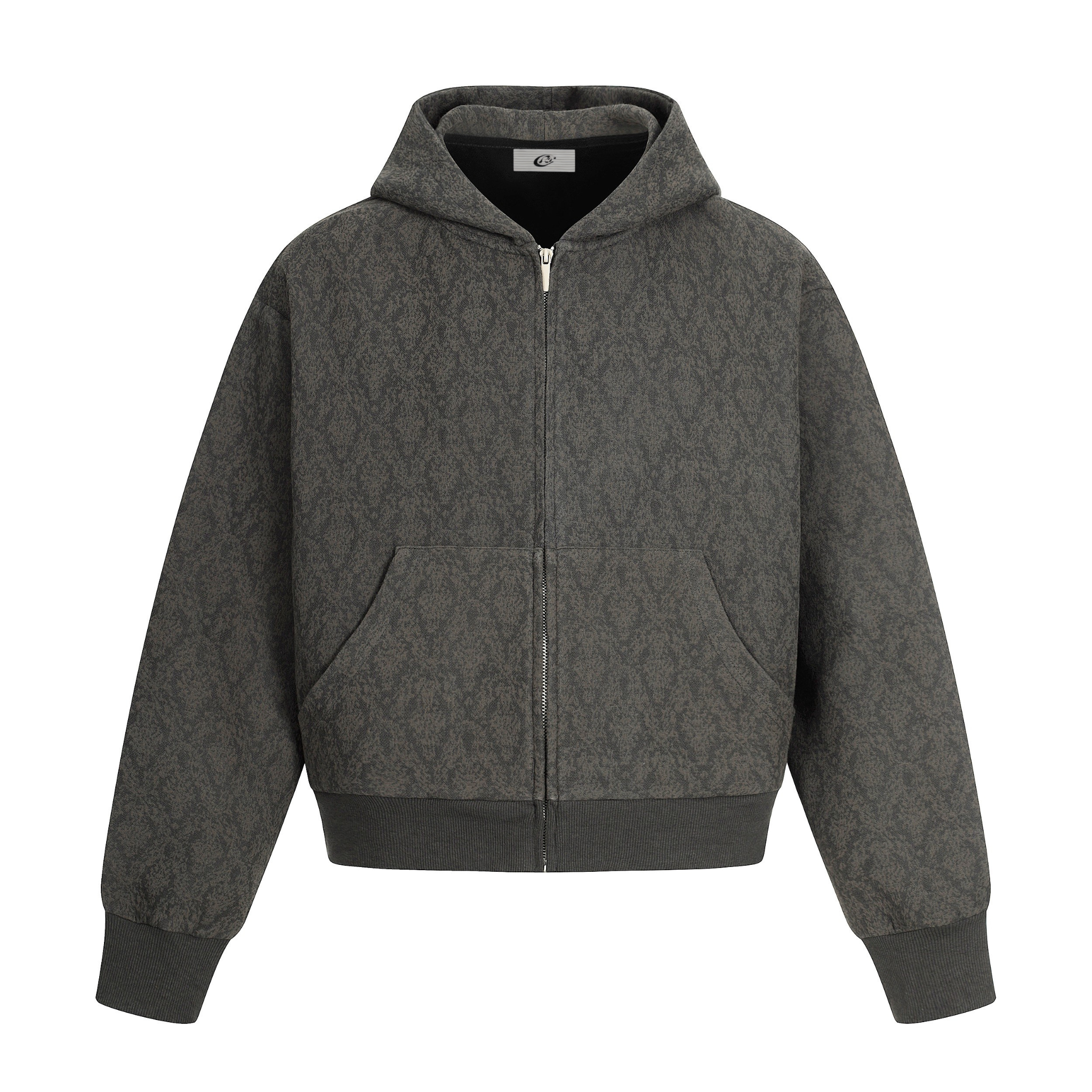 Omirad All-Over Patterned Zip-Up Hoodie | Streetwear