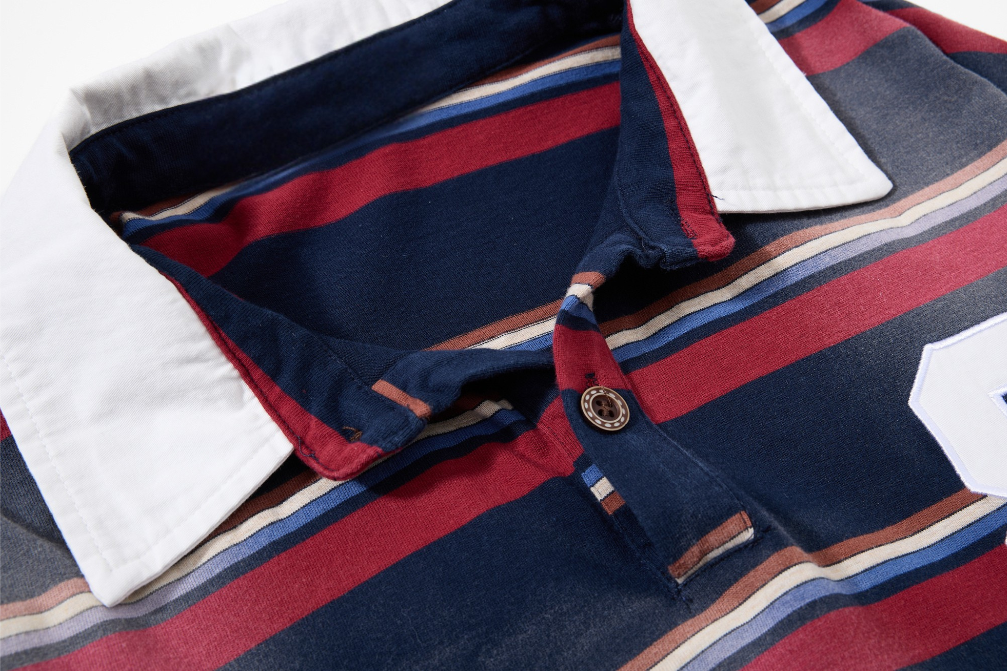 Artista Layered Stripe Rugby Polo Long-Sleeve Shirt