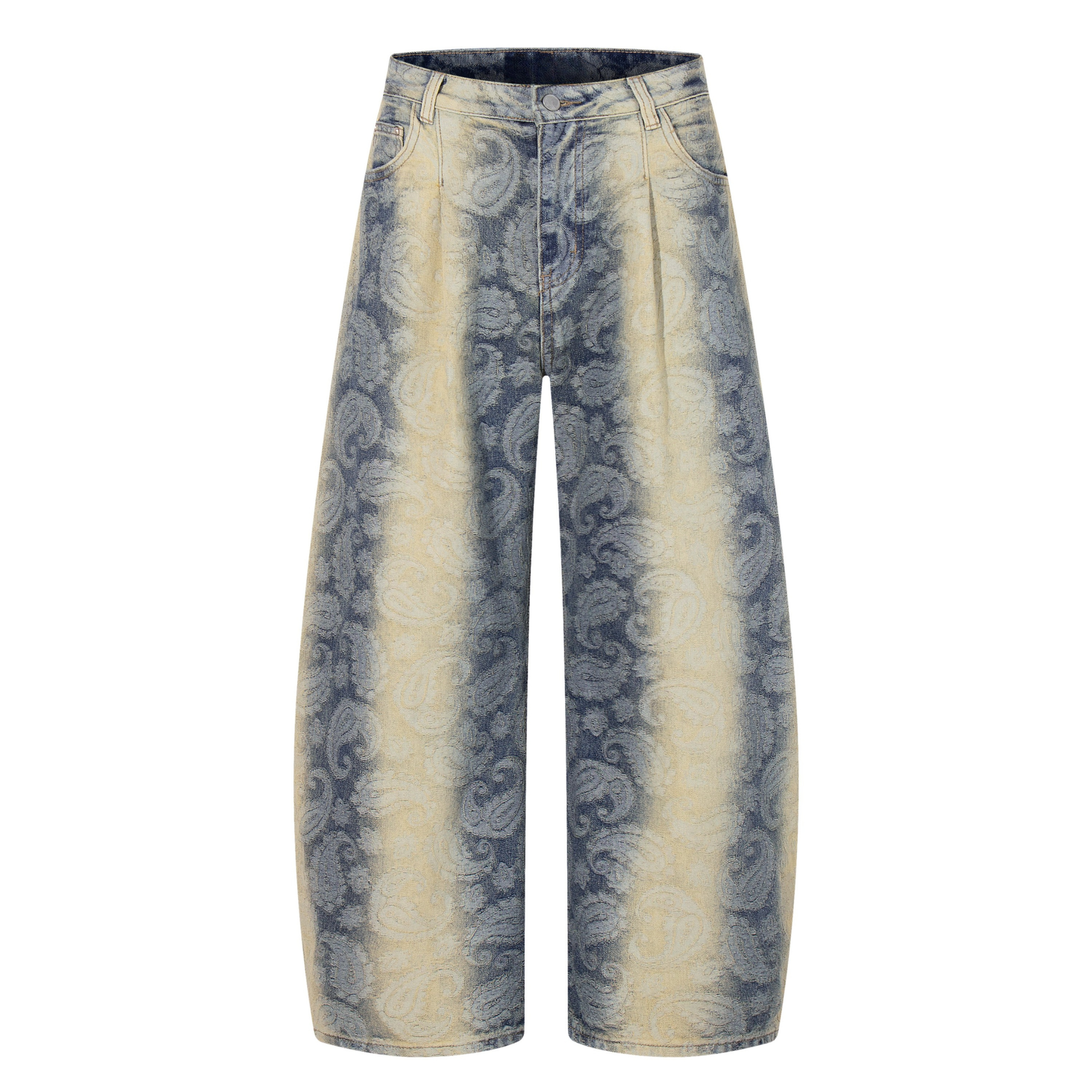 Paisley Spray-Fade Wide-Leg Jeans | Vintage Denim