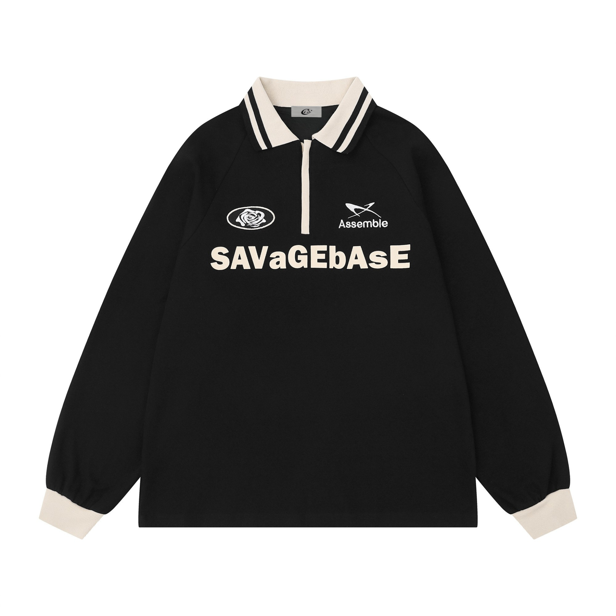 SAVaGEbAsE Retro Rugby Polo Sweatshirt | Varsity Streetwear