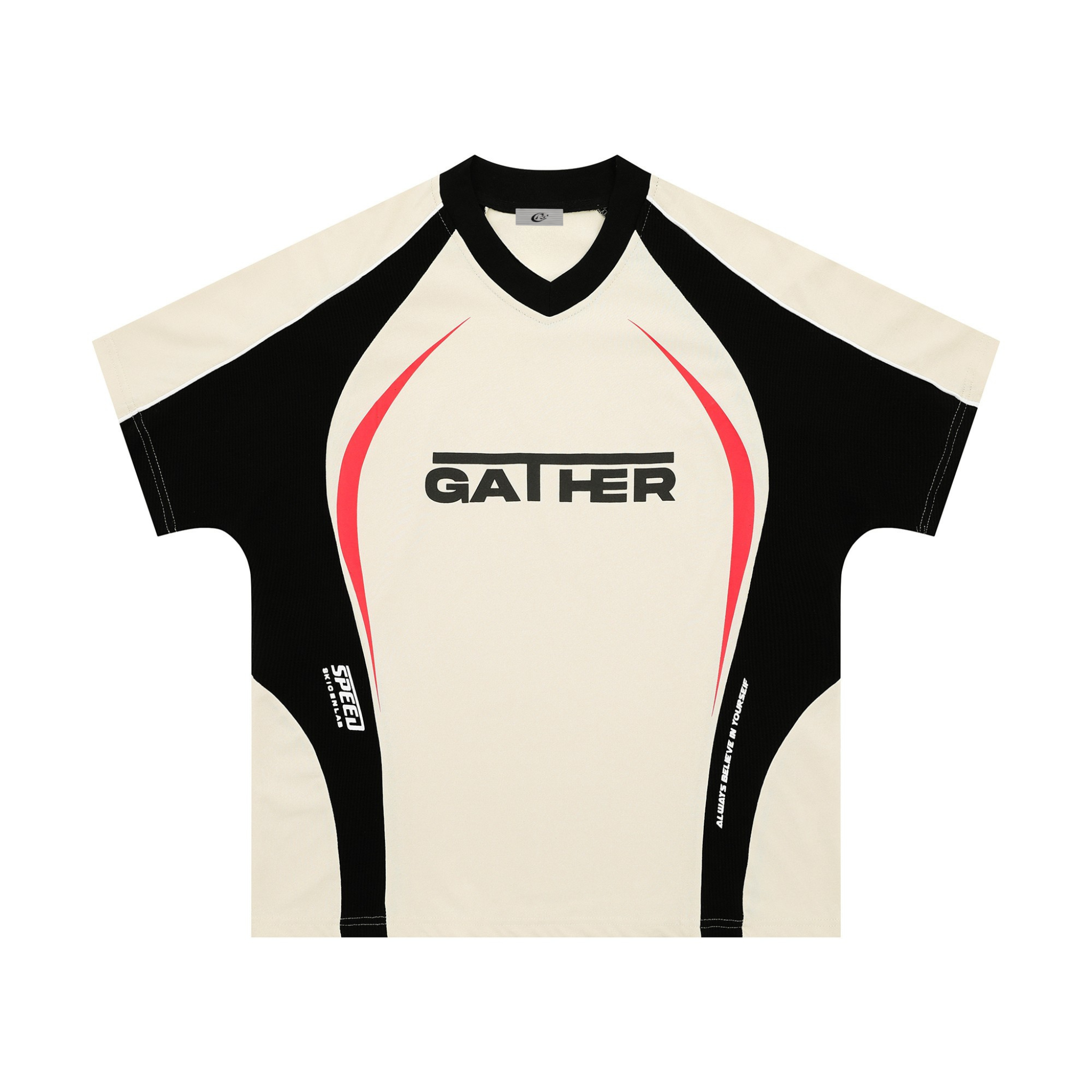 Gather Speed Curve Athletic Tee | Sporty Streetwear V-Neck