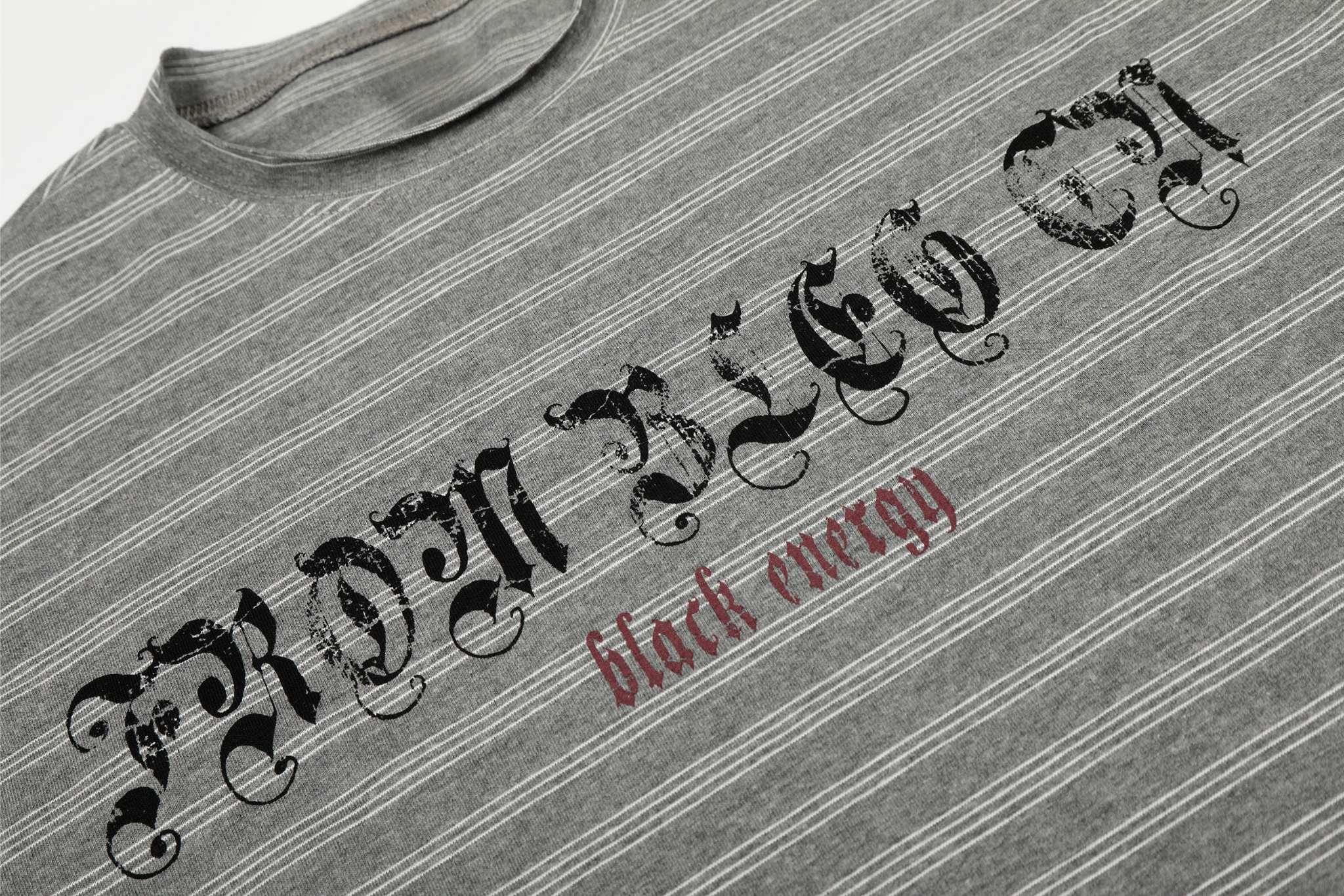Omirad Striped Gothic Logo Long Sleeve Tee | Streetwear