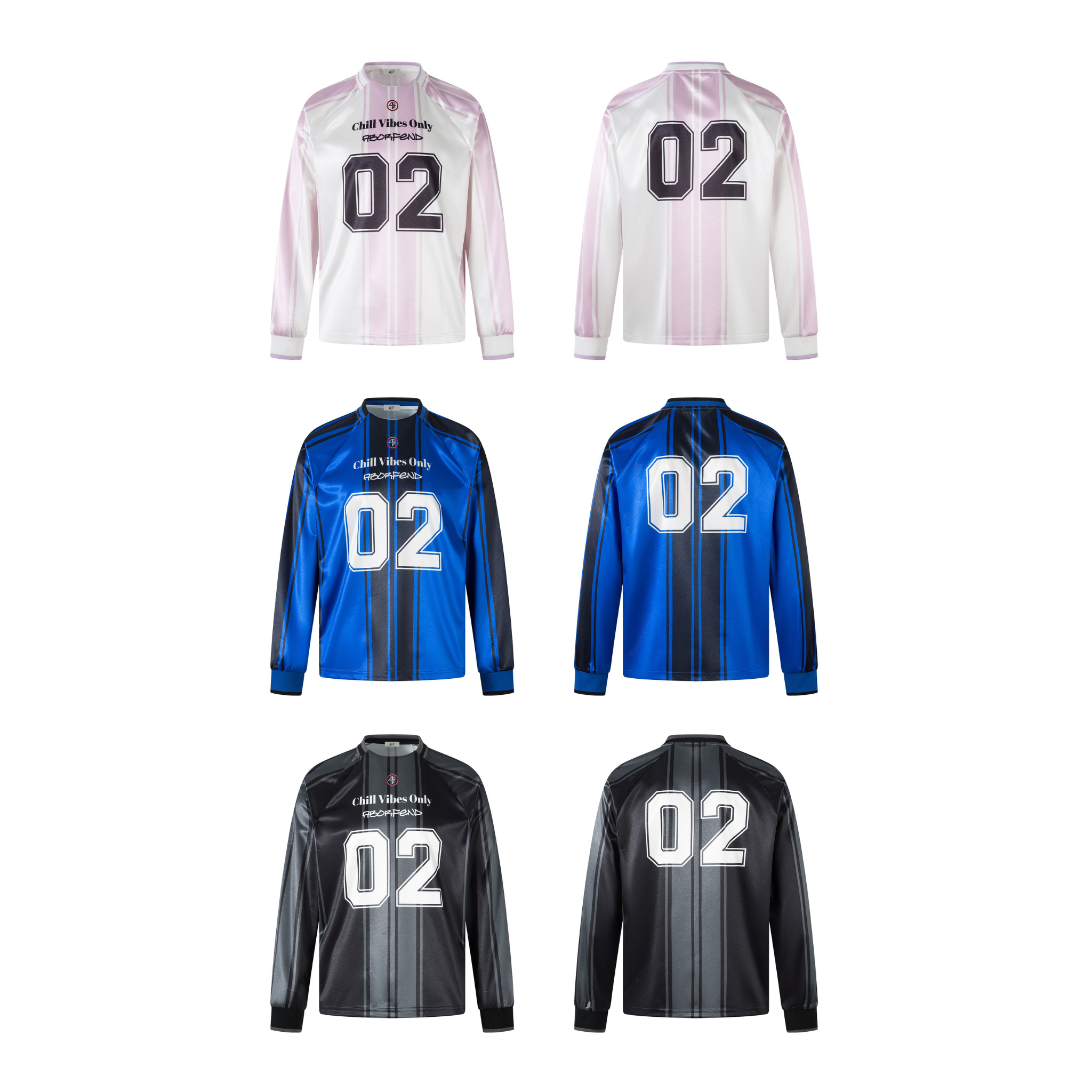 Chill Vibes Only 02 Retro Stripe Long Sleeve Jersey Top