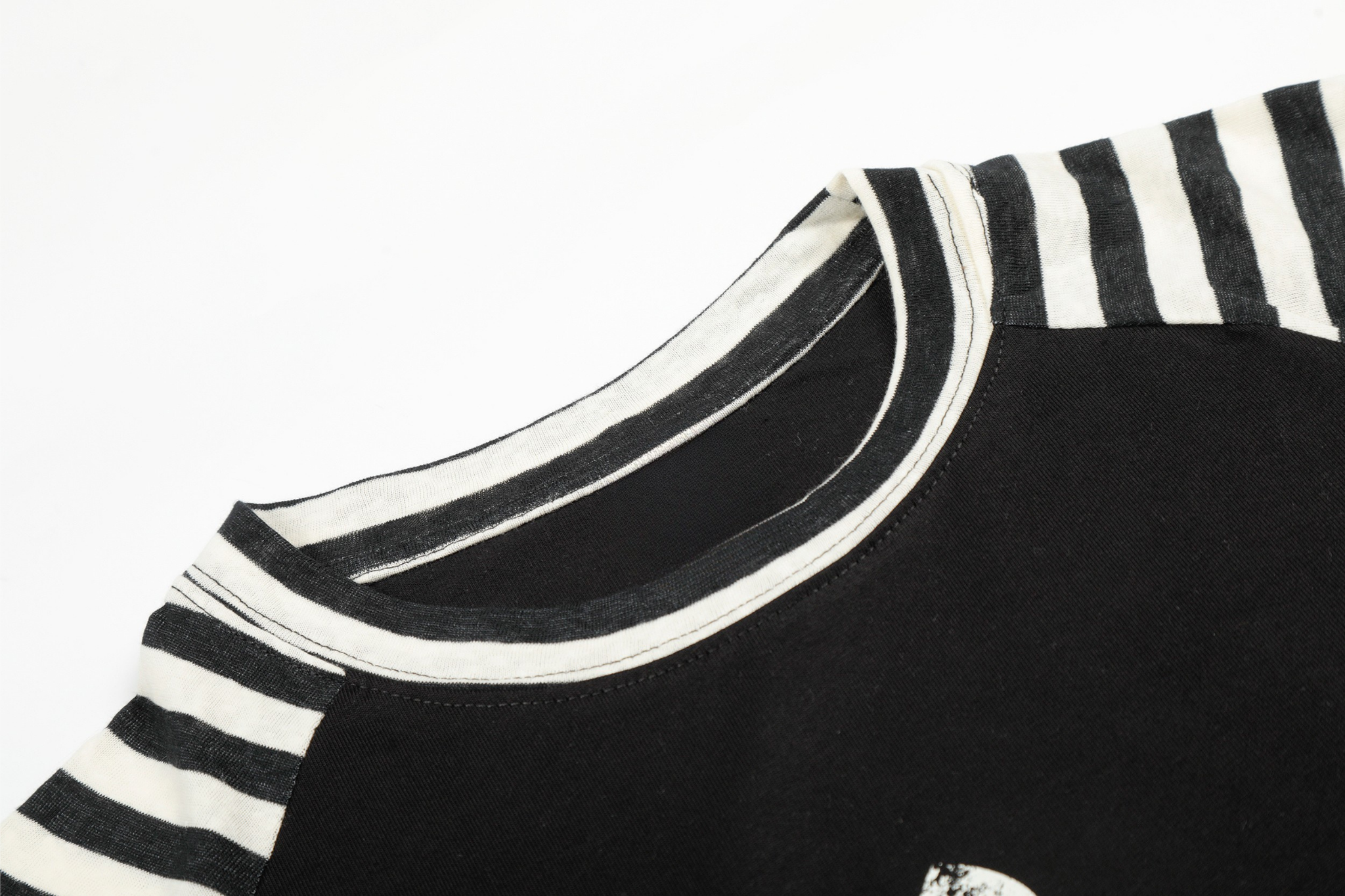 Gothic Cross Graphic Raglan Long Sleeve Tee | Striped Sleeves