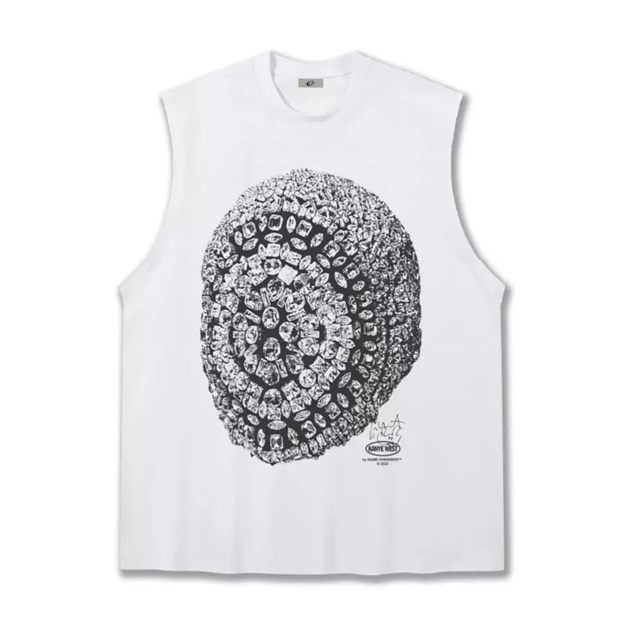 Crystal Skull Graphic Sleeveless Tee | Streetwear Muscle Fit