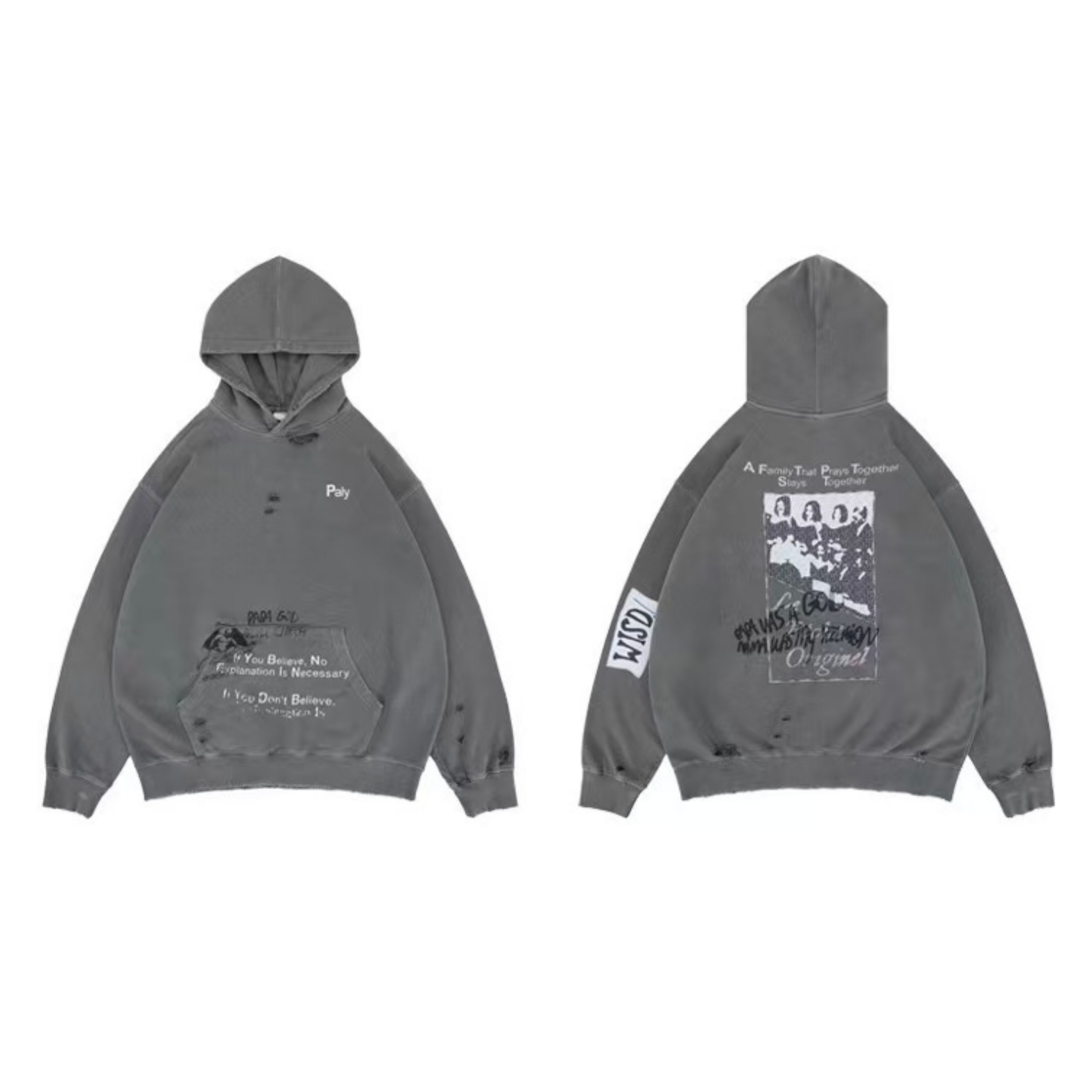 Vintage Washed Graphic Hoodie | Distressed Streetwear