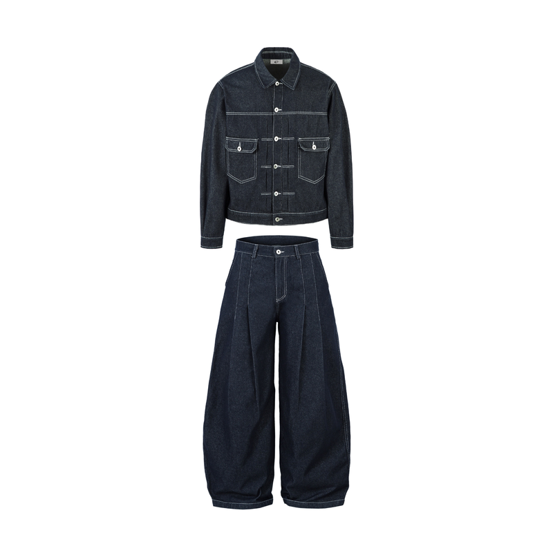 Omirad Contrast Stitch Denim Jacket | 100% Cotton
