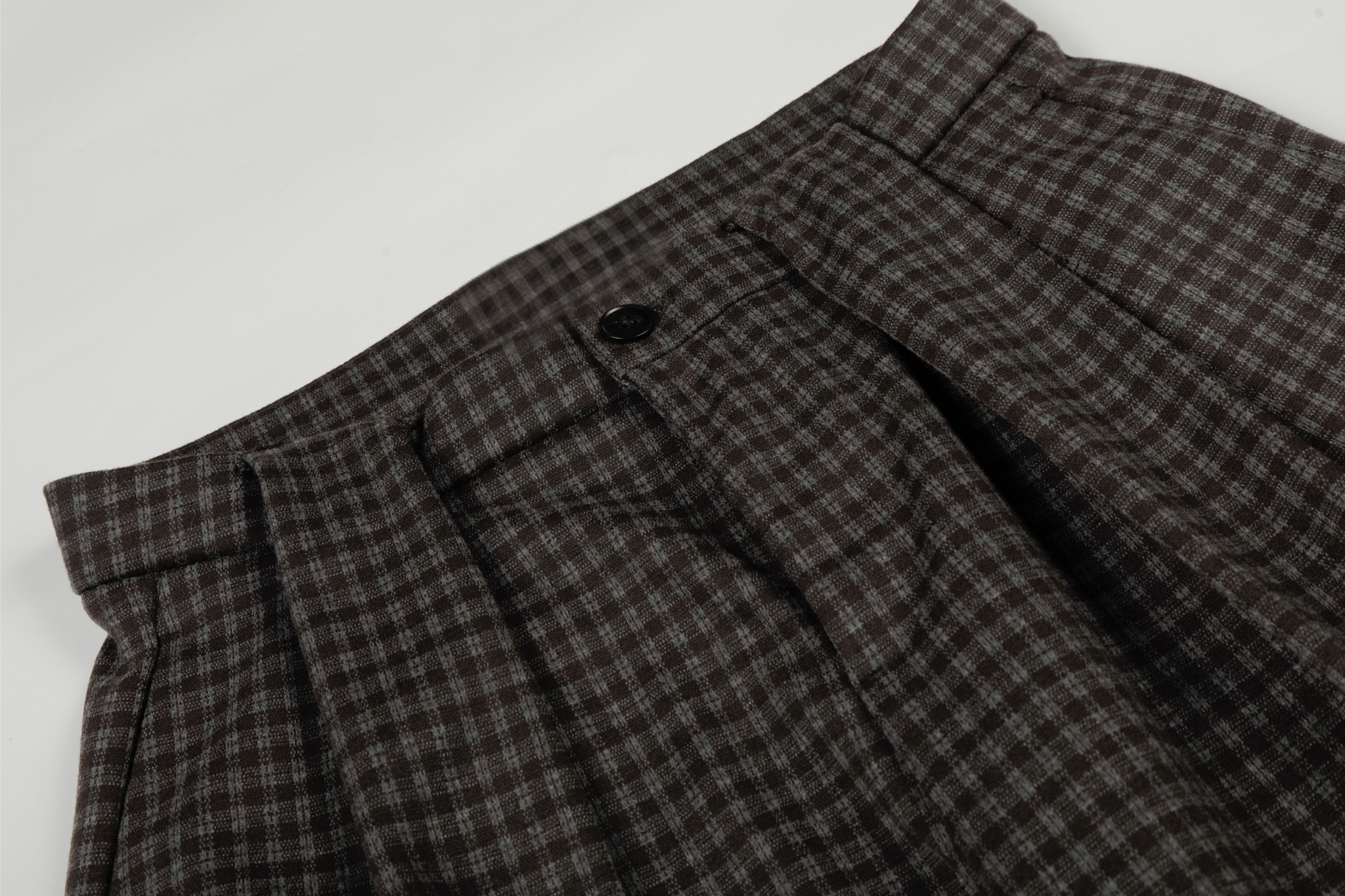 Wide-Leg Plaid Trousers | Pleated Front Tailored Pants
