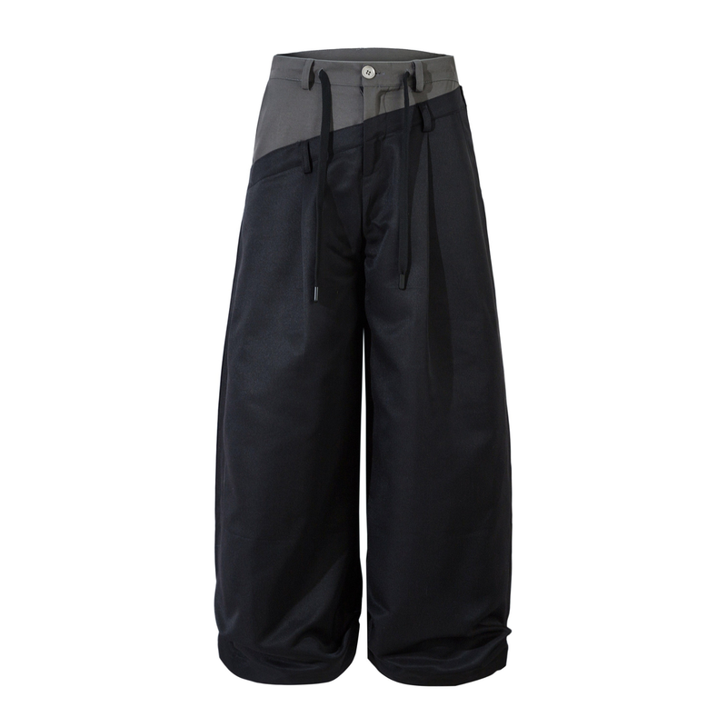 Two-Tone Panel Wide-Leg Pants | Streetwear Trousers