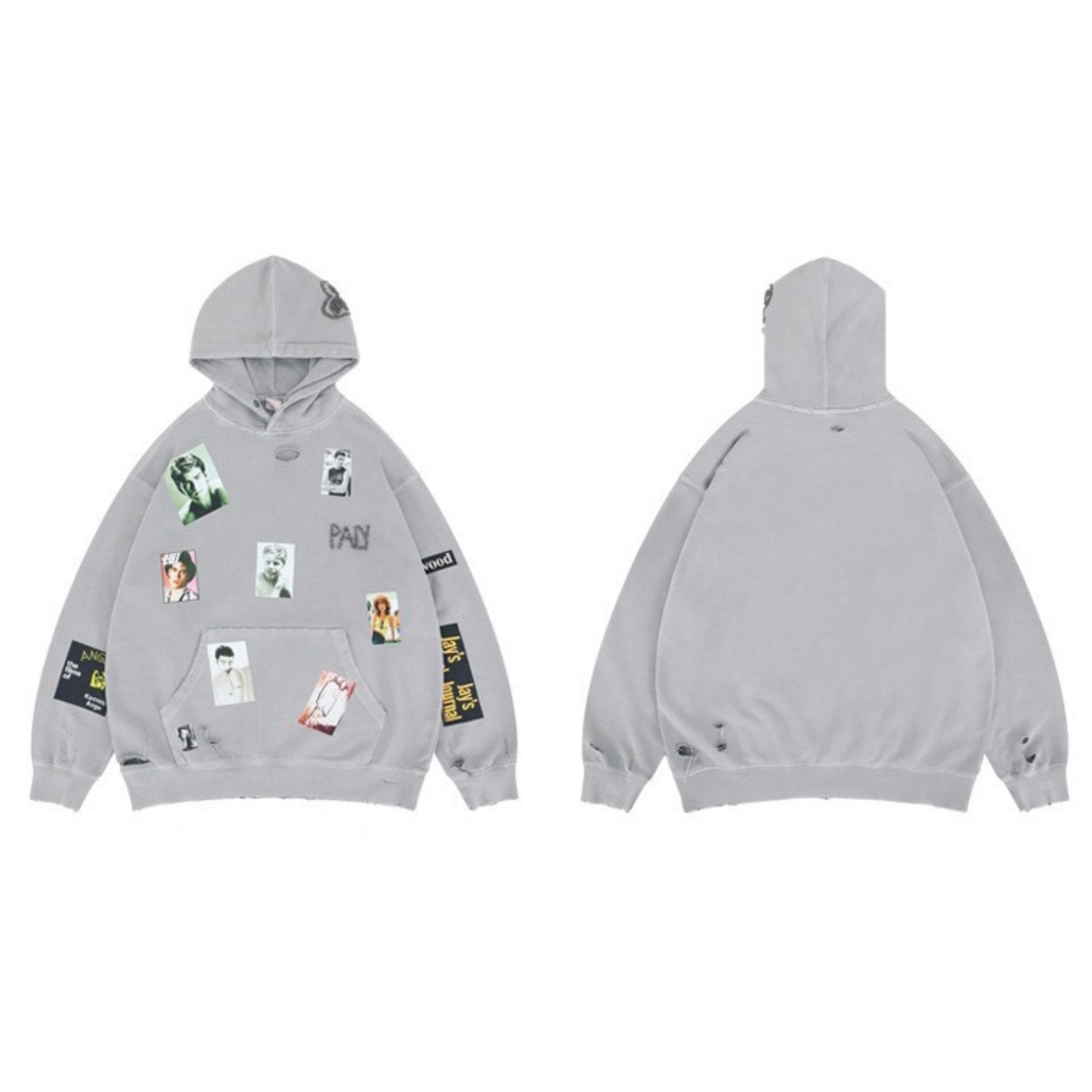 Omirad Photo Patch Vintage Washed Oversized Hoodie