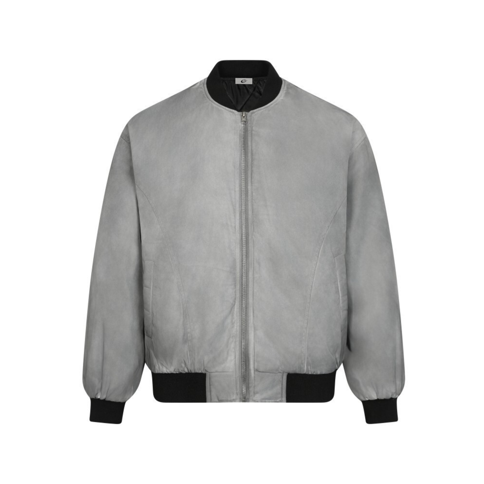 Omirad Washed Grey Bomber Jacket | Matte Suede-Look