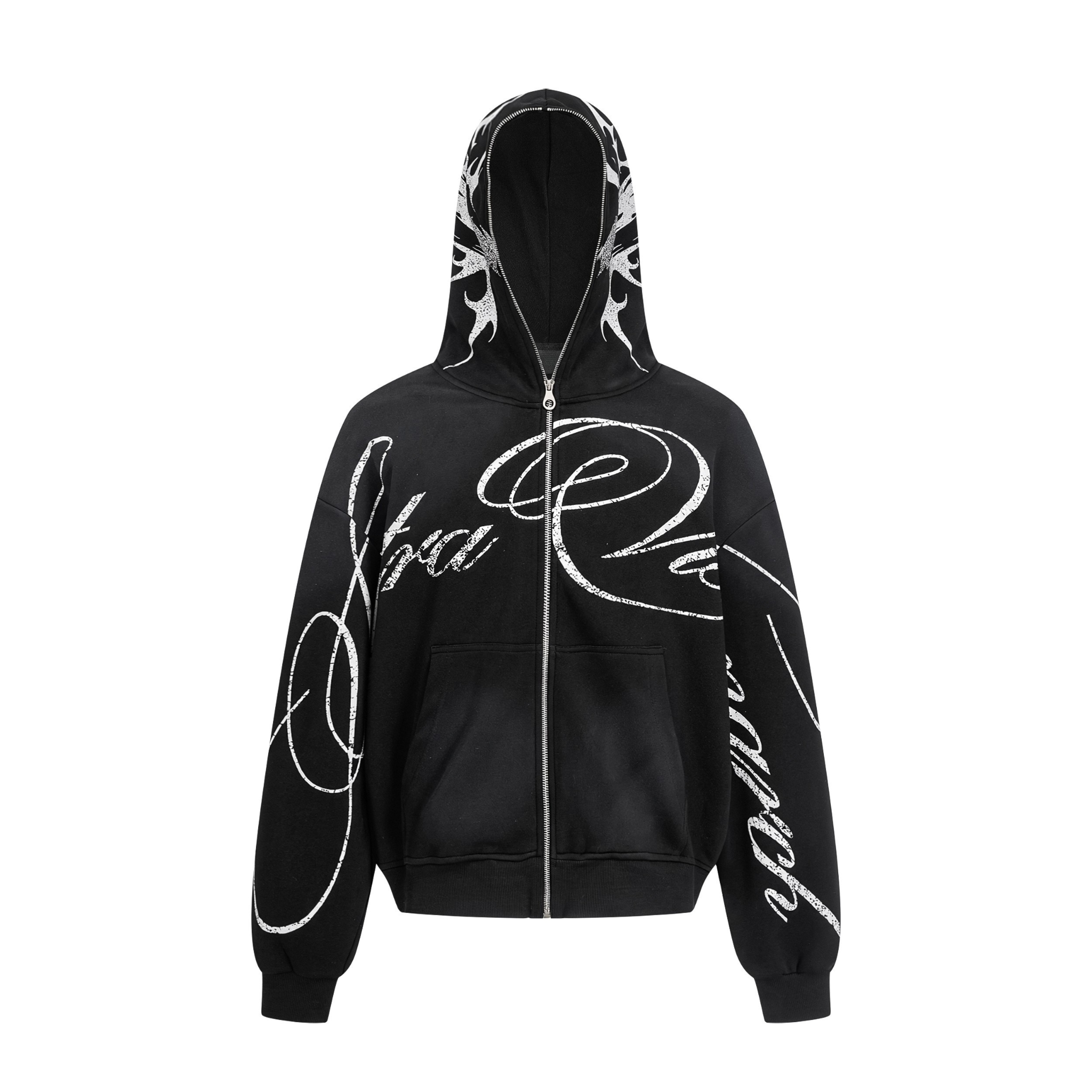 Omirad Full-Script Zip Hoodie | Oversized Streetwear Hoodie