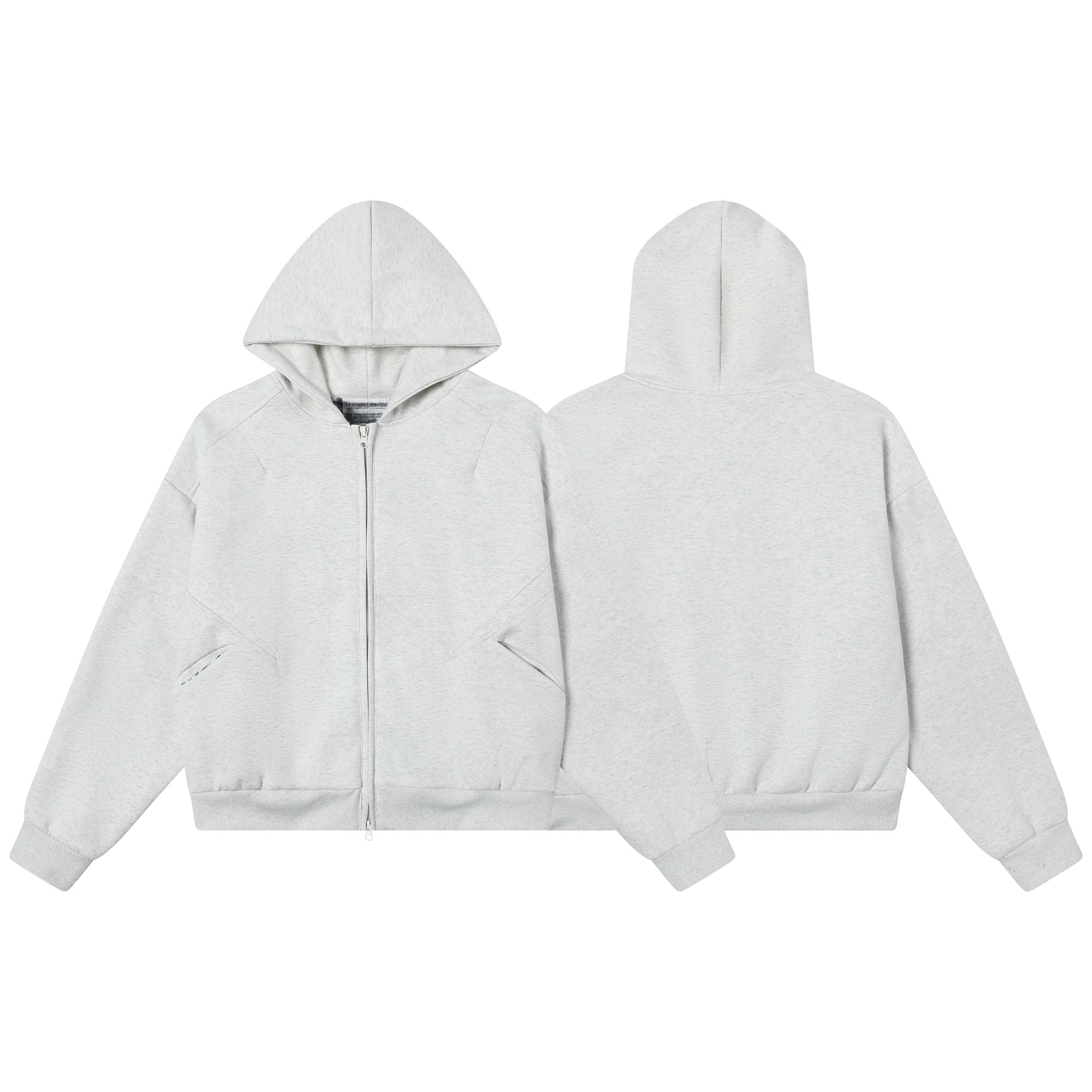 Omirad Structured Panel Zip-Up Hoodie | Minimalist Streetwear