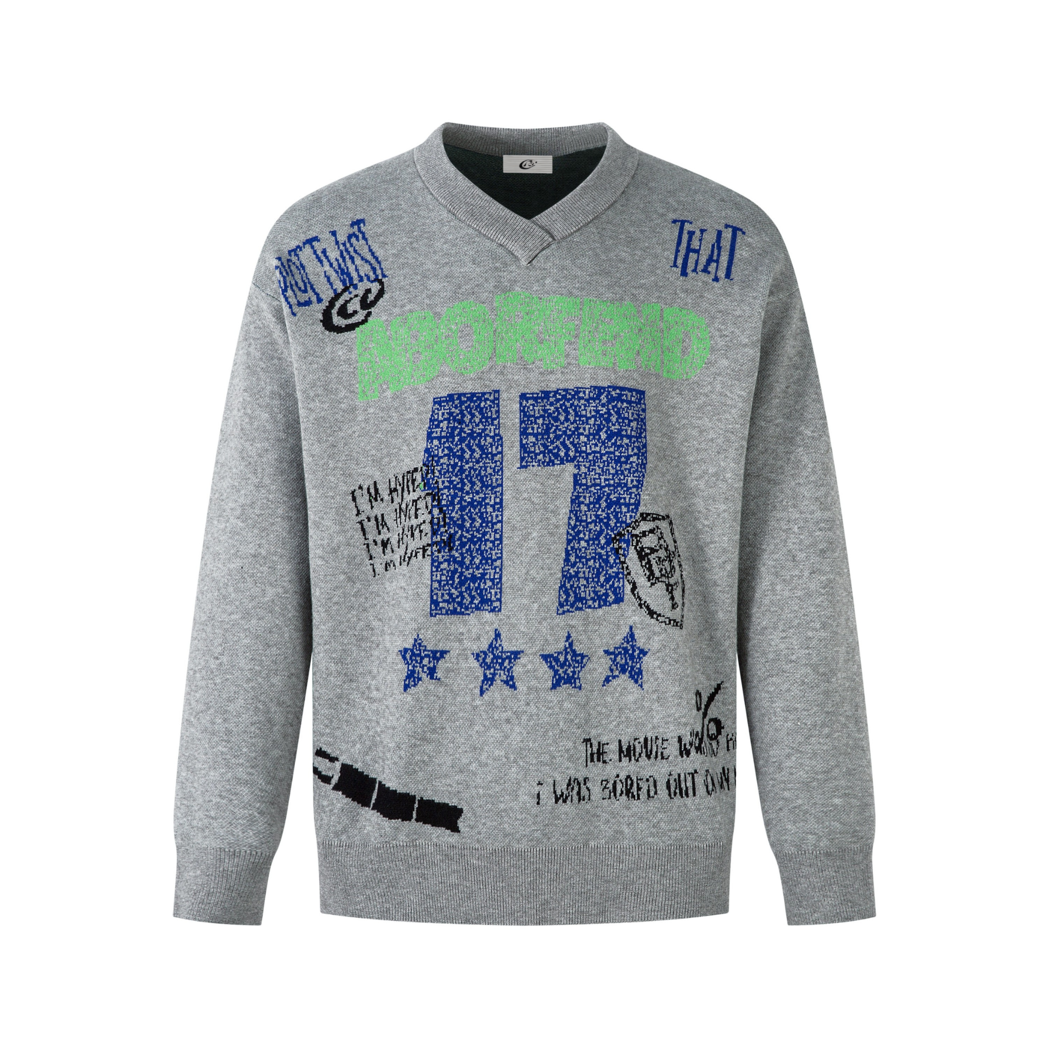 Omirad NORTH17 Graphic Knit Sweater | Graffiti V-Neck
