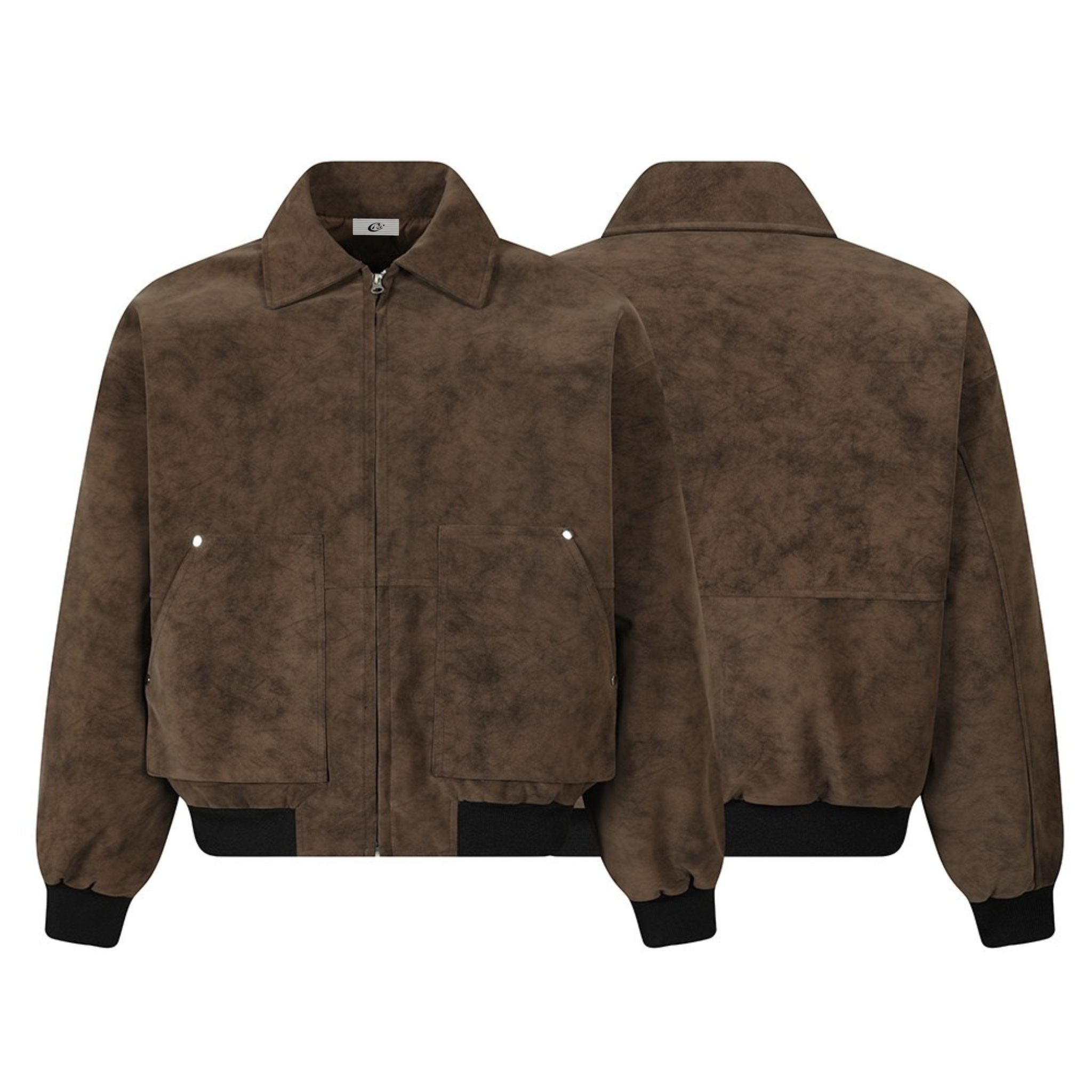 Omirad Vintage Suede Texture Bomber Jacket | Retro Workwear