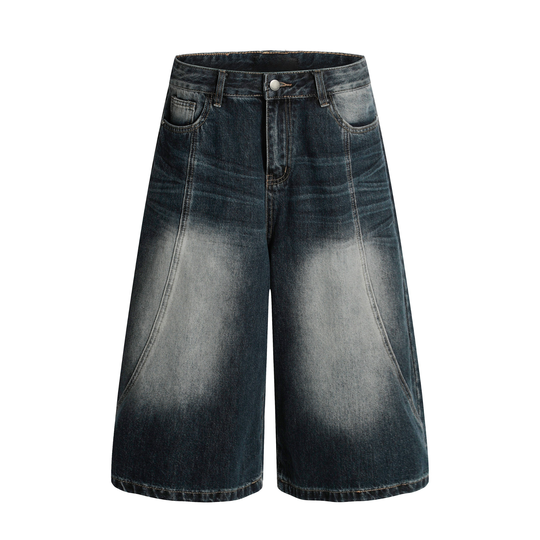Fear Barwells Wide-Leg Washed Denim Shorts | Vintage Fade