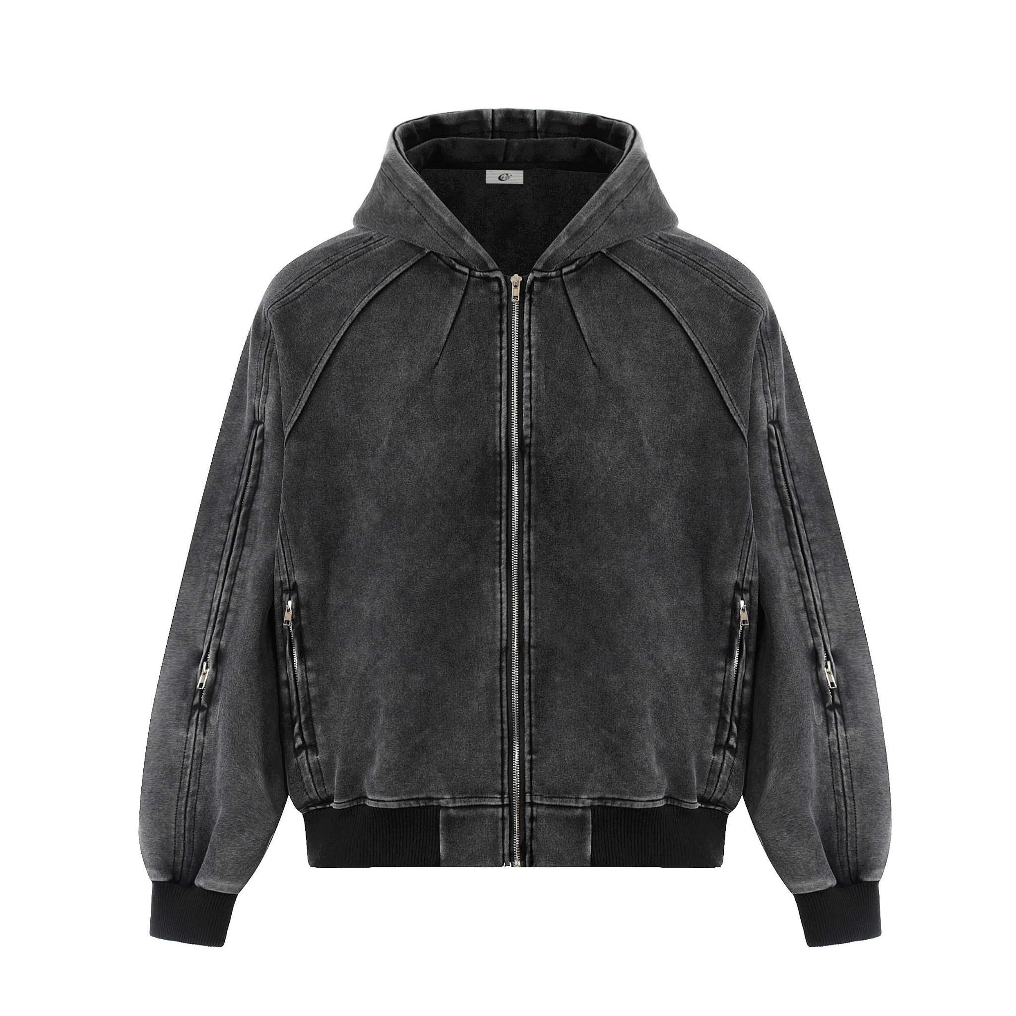 Sculpted Seam Zip-Up Hoodie Jacket | Structured Street Style