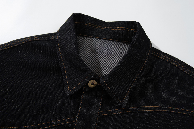 Omirad Curved Seam Denim Jacket | Dark Indigo Cotton