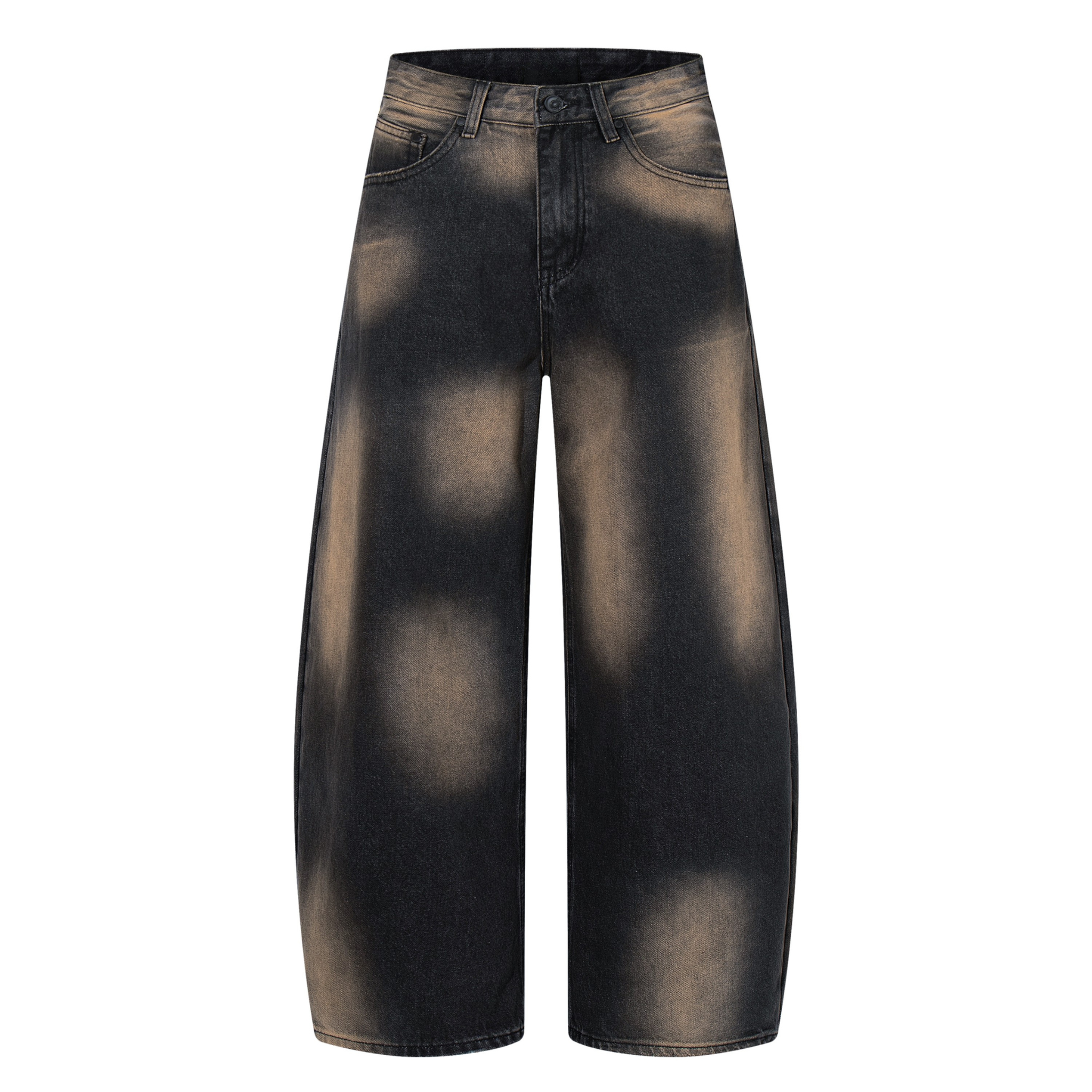 Omirad Washed-Cloud Wide-Leg Jeans | Black Fade Denim
