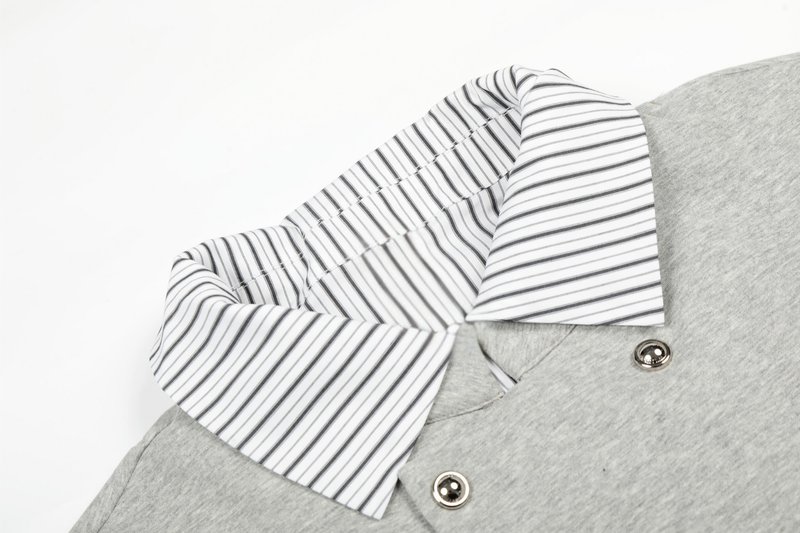 Double-Breasted Layered Stripe Jacket | Cotton Streetwear