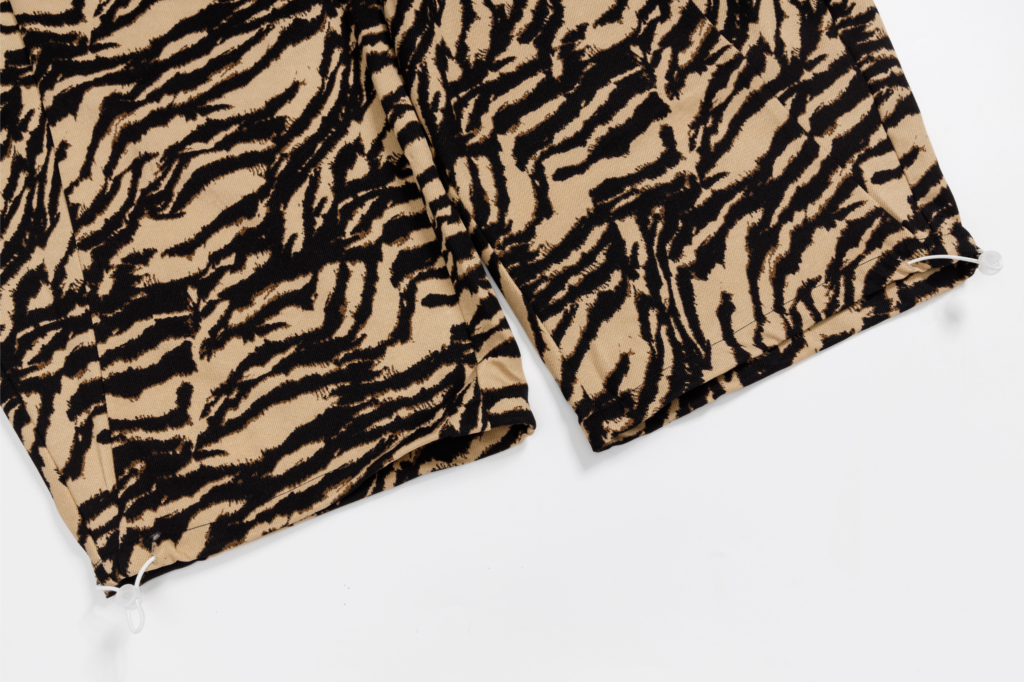 Zebra Print Wide-Leg Pants with Asymmetric Wrap Panel