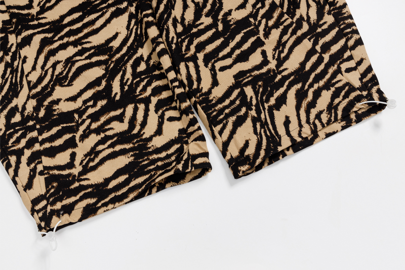 Zebra Print Wide-Leg Pants with Asymmetric Wrap Panel