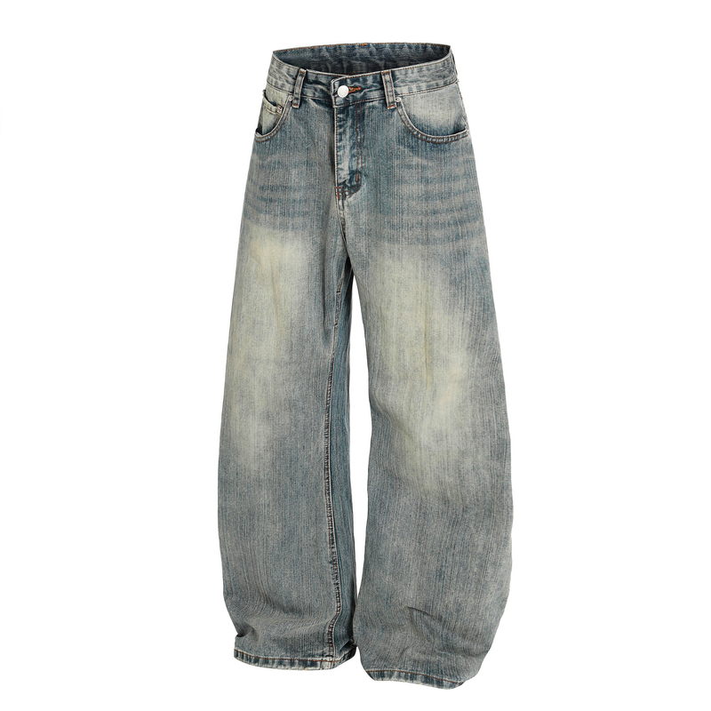 Omirad Washed Wide-Leg Denim Pants | Vintage Oversized Jeans