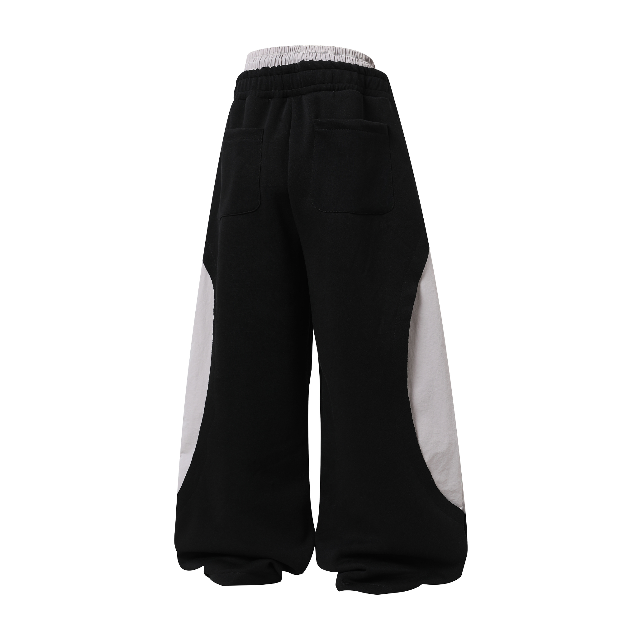 Double-Waist Stripe Wide-Leg Sweatpants | Oversized Streetwear