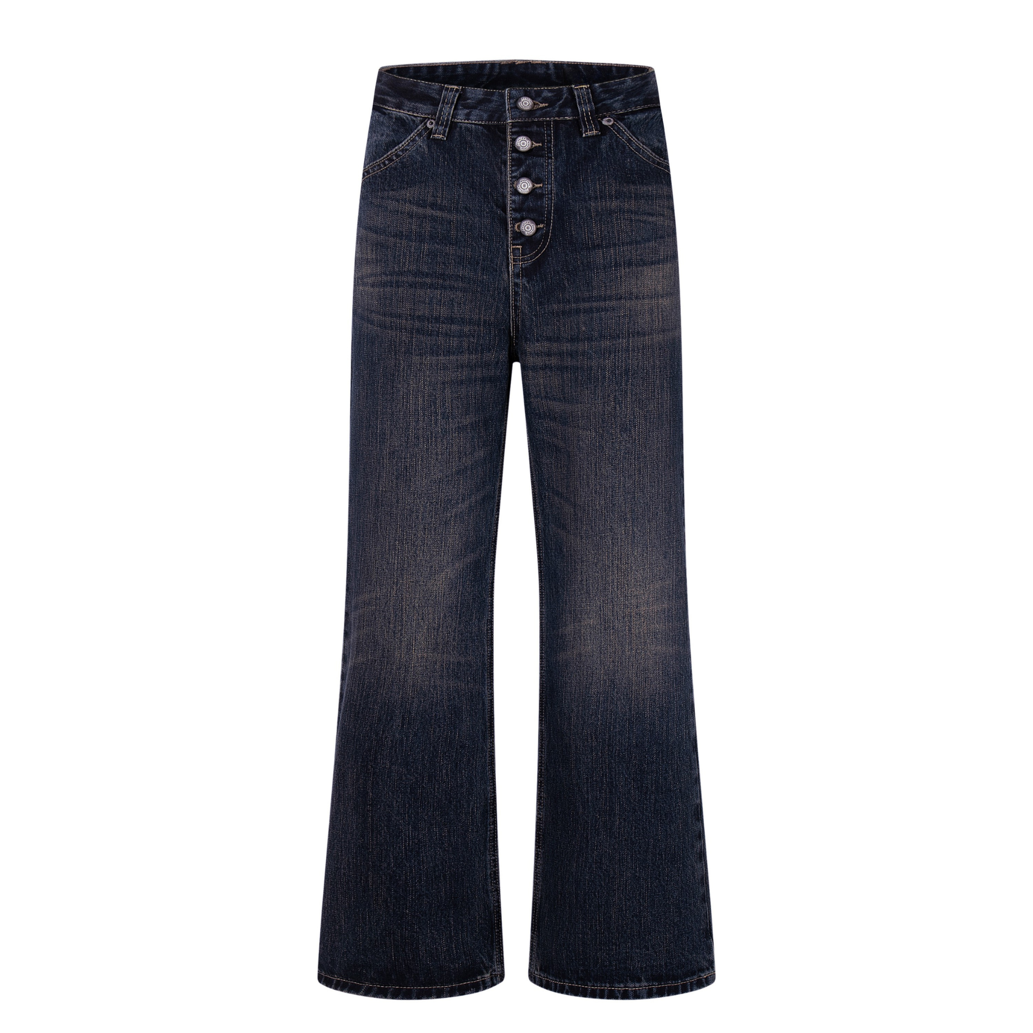 Omirad Vintage Button-Fly Wide-Leg Jeans | Dark Wash Denim