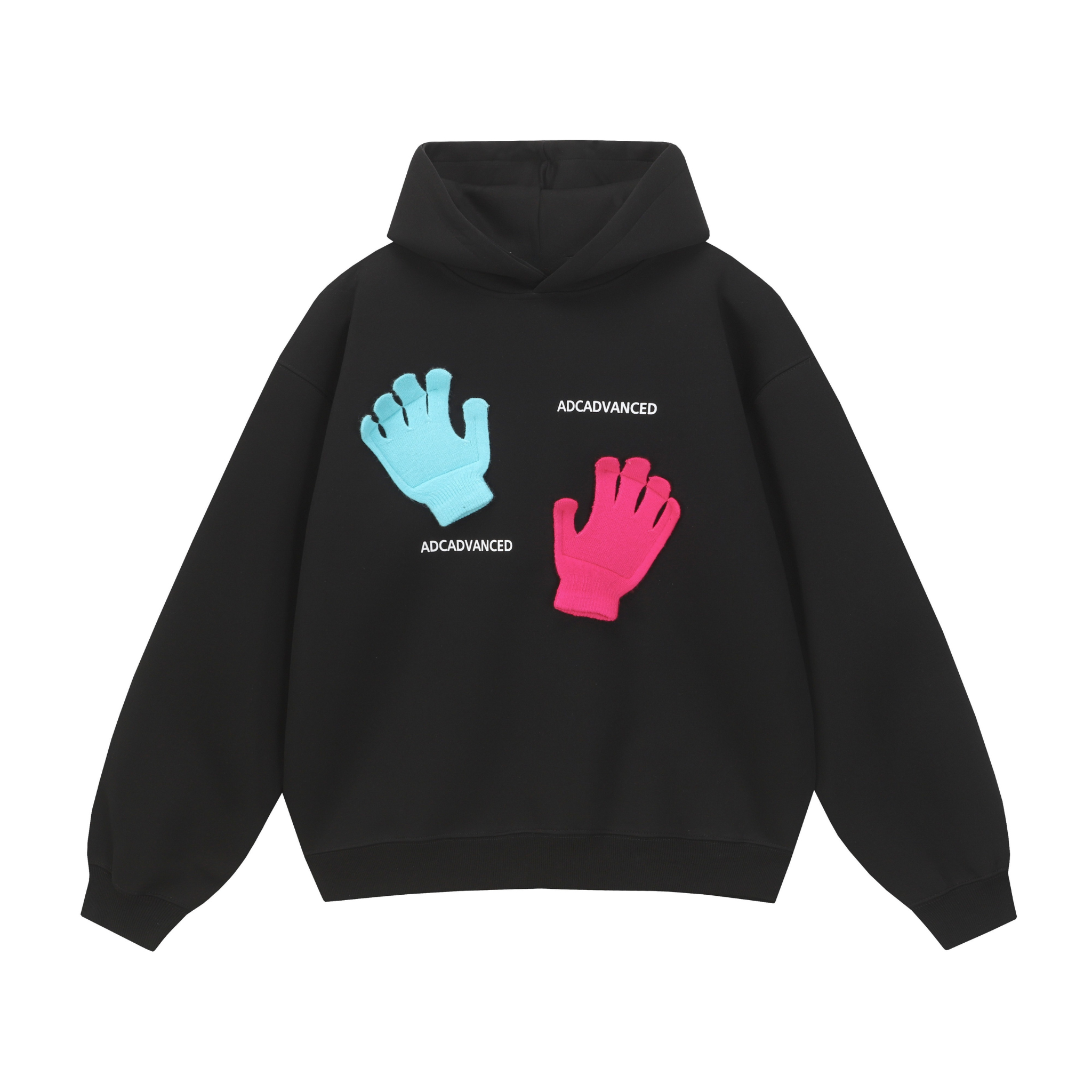 3D Glove Patch Hoodie | Oversized Streetwear Sweatshirt