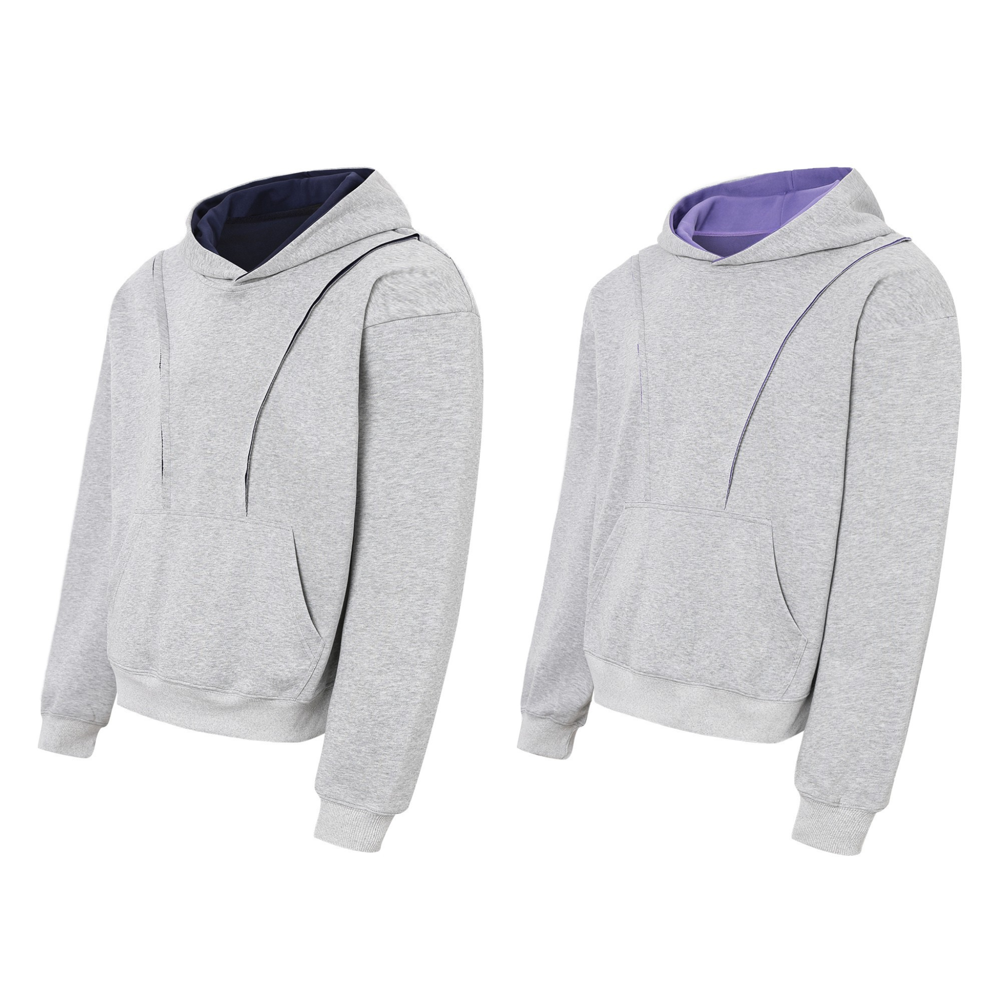 Contrast Hood Lining Panel Hoodie | Relaxed Athletic Fit