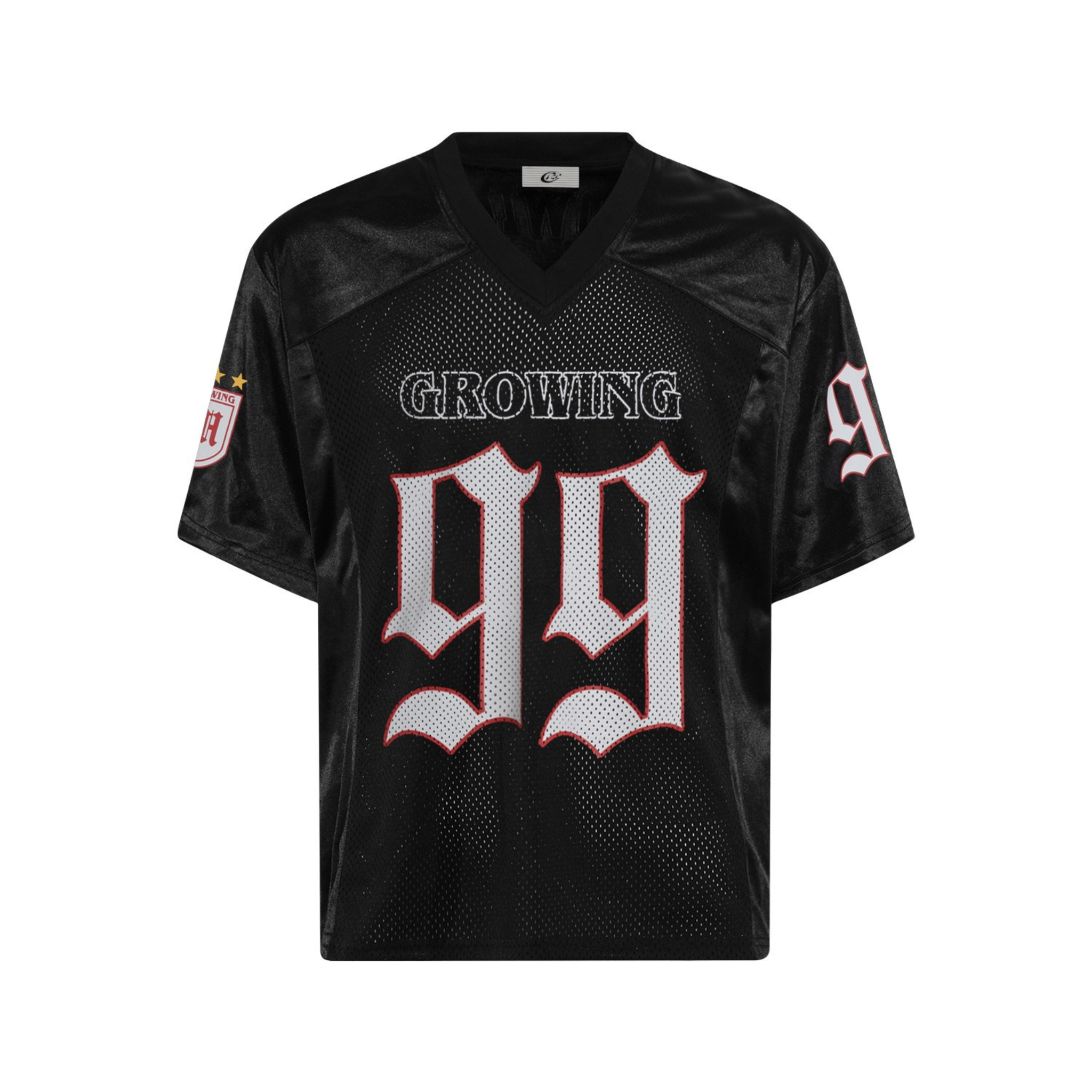 Gothic Mesh Football Jersey Tee | Oversized Streetwear Top