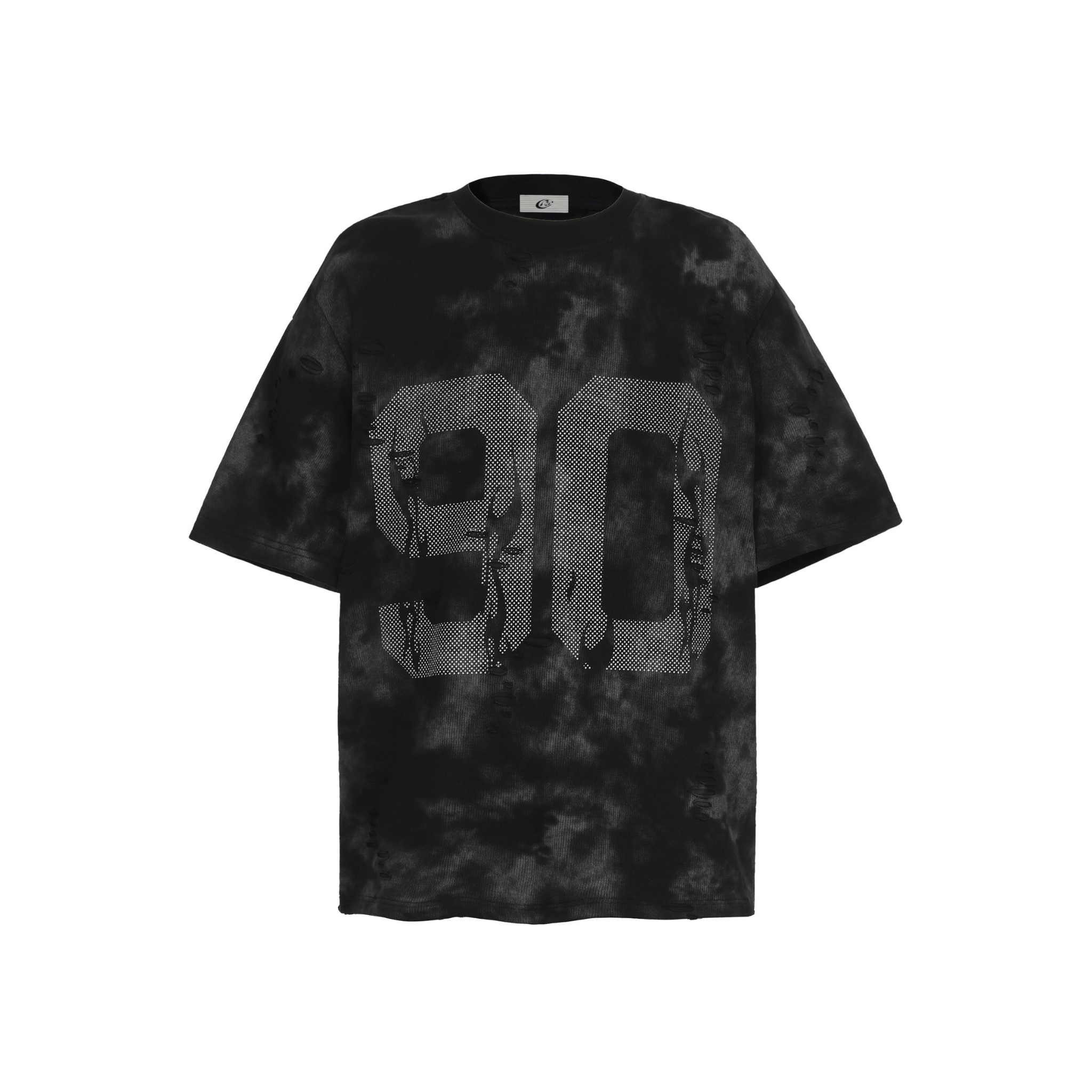 Marble Wash Number Graphic Oversized Tee | Streetwear