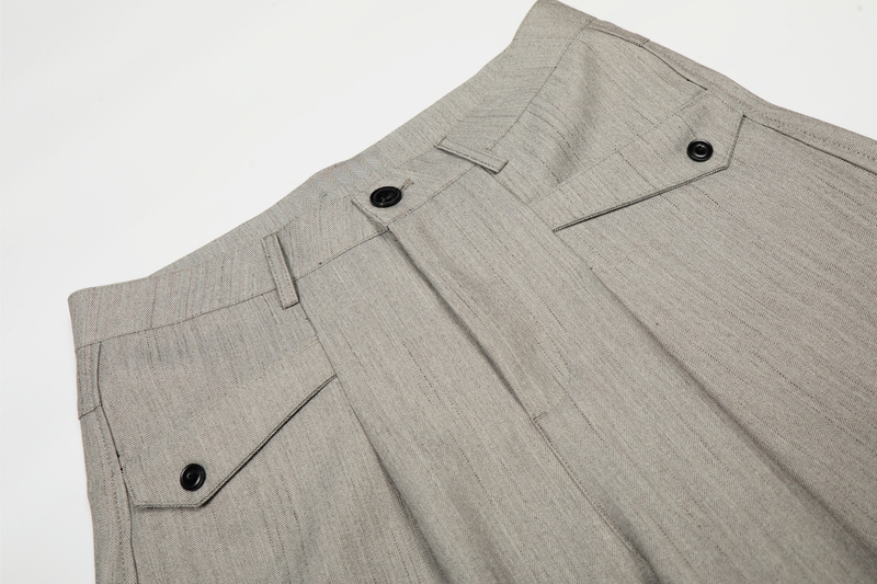 Omirad Wide-Leg Tailored Trousers | Light Grey Barrel Pants