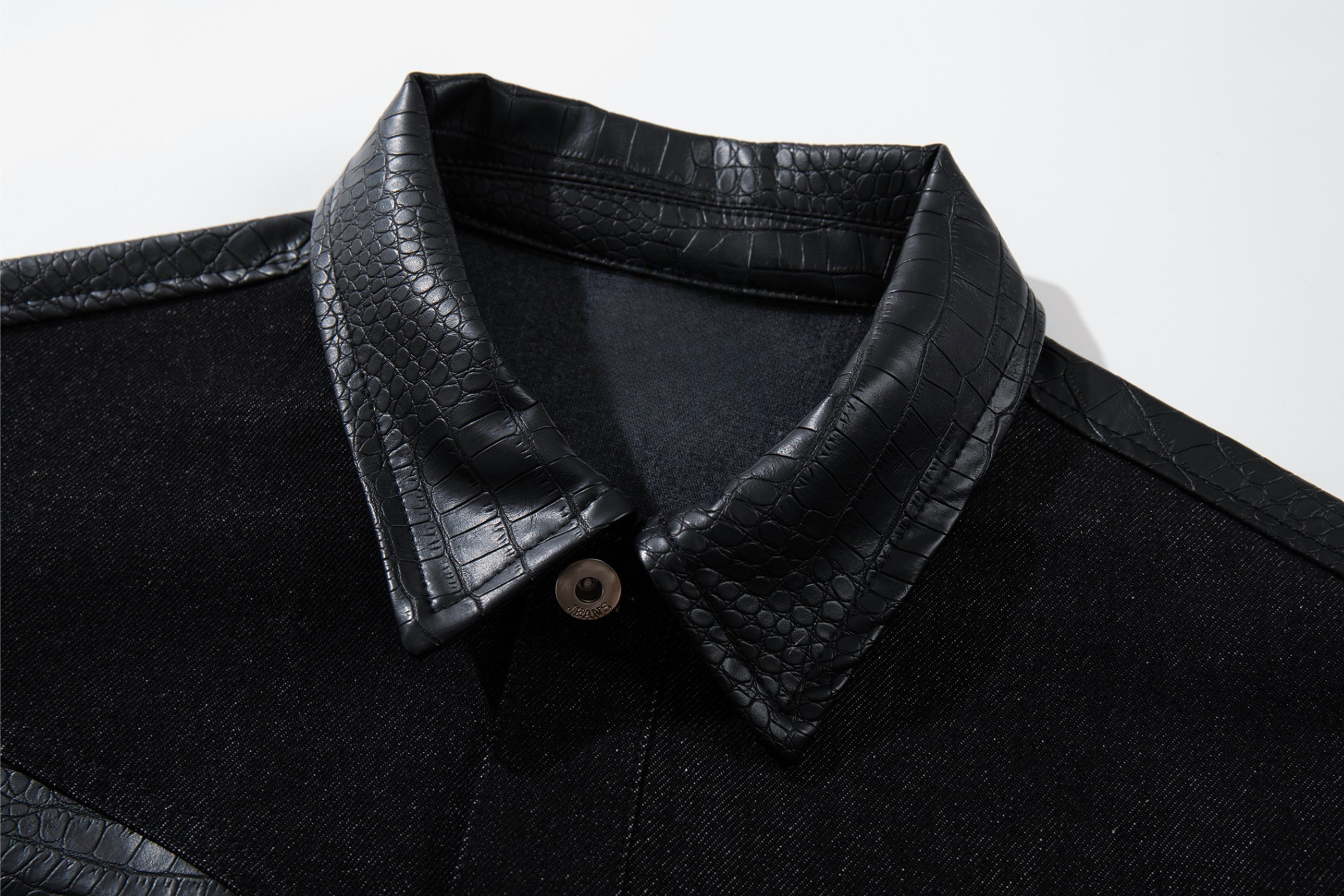 Omirad Black Denim Panel Jacket | Structured Cropped Fit