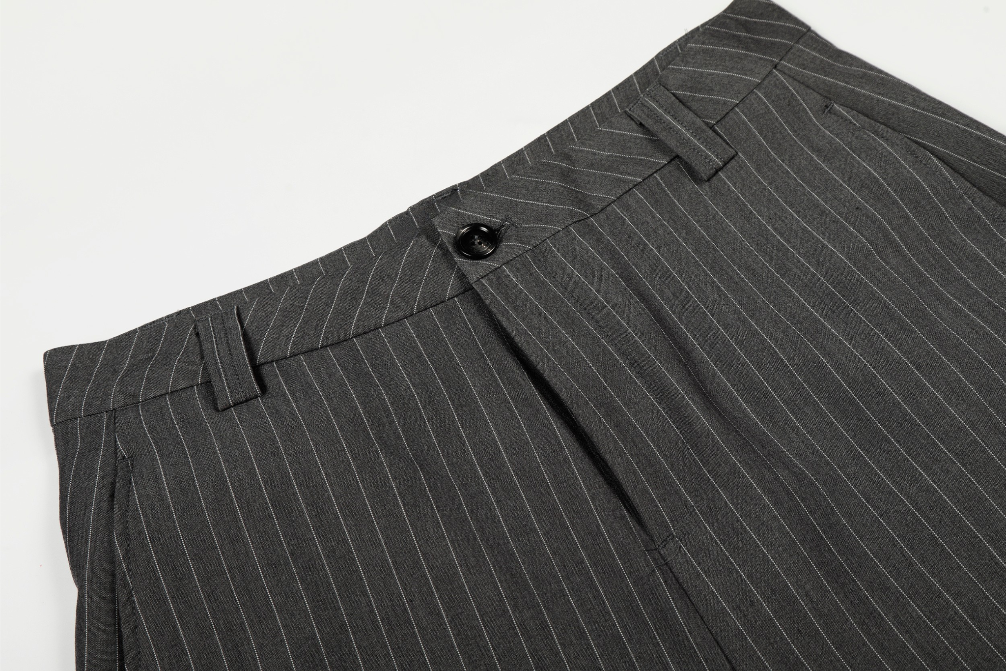 Omirad Pinstripe Wide-Leg Trousers | Grey Tailored Pants