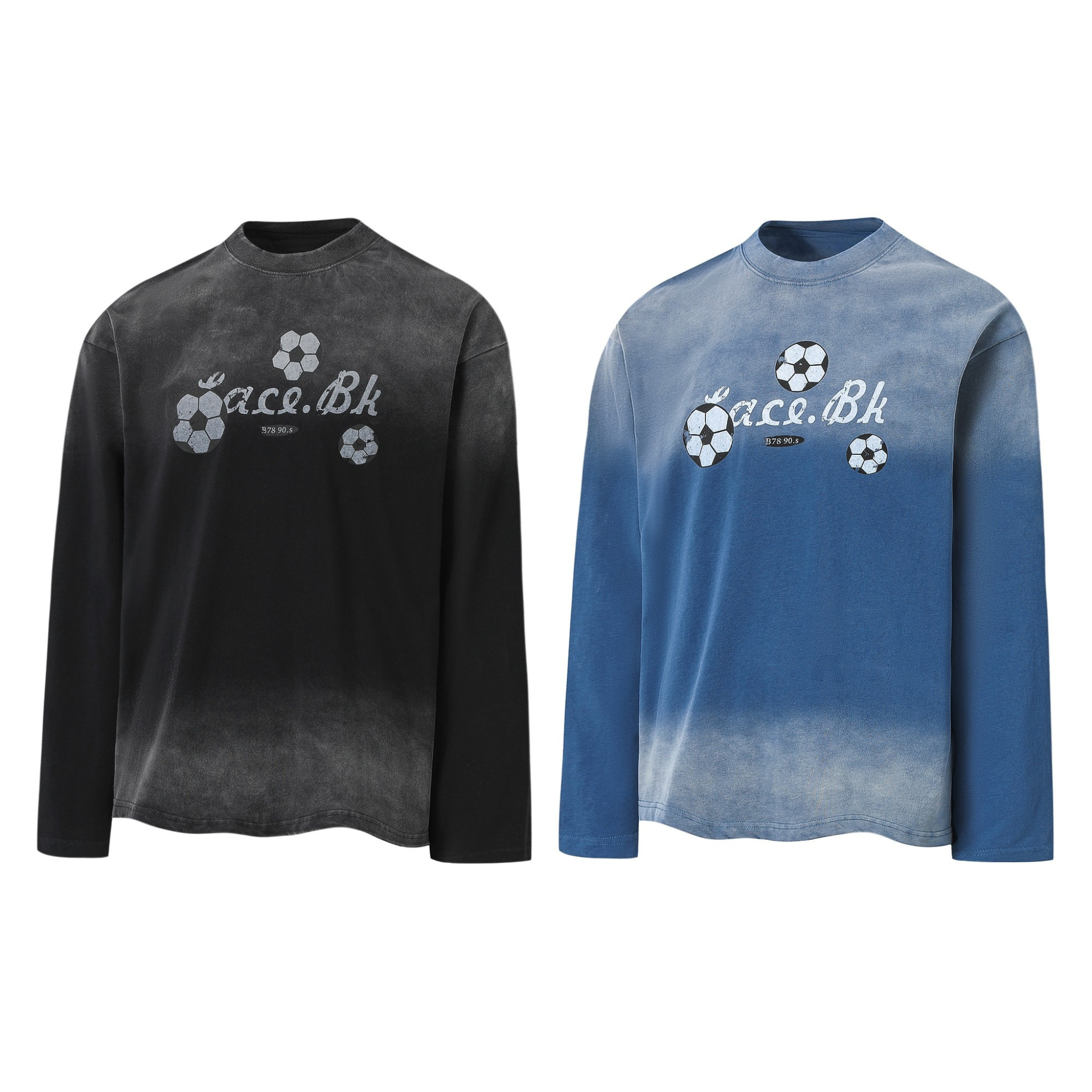Soccer Graphic Gradient Long-Sleeve Tee | Streetwear Cotton