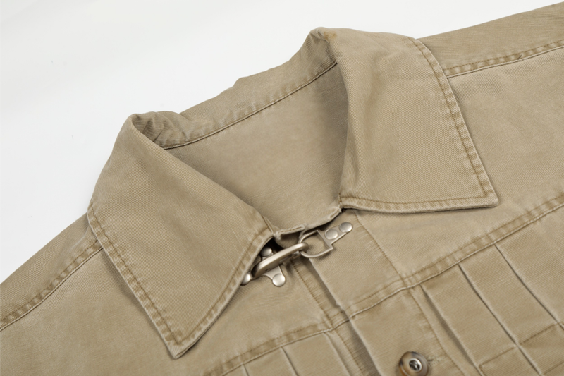 Omirad Washed Denim Jacket | Metal Clasp Streetwear Jacket